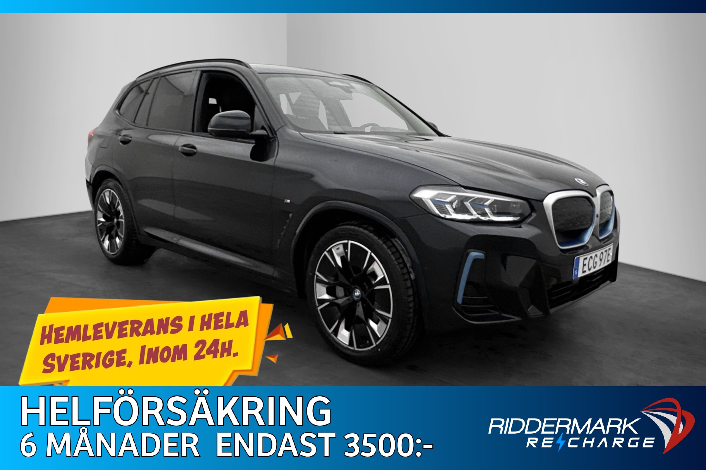 BMW IX3 286hk Charged Plus Pano Laser H/K HUD 360° Drag