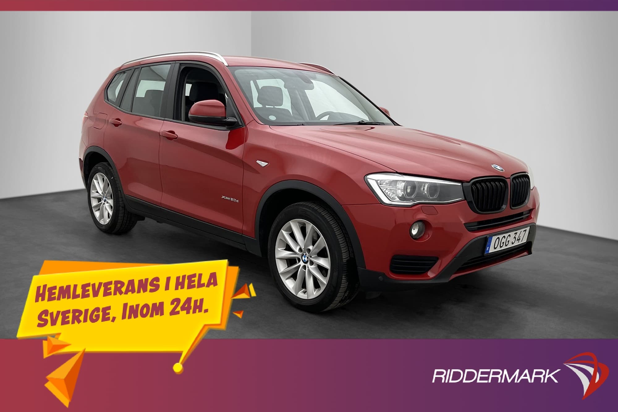 BMW X3 xDrive20d 190hk Kamera Halvskinn Keyless Dragkrok