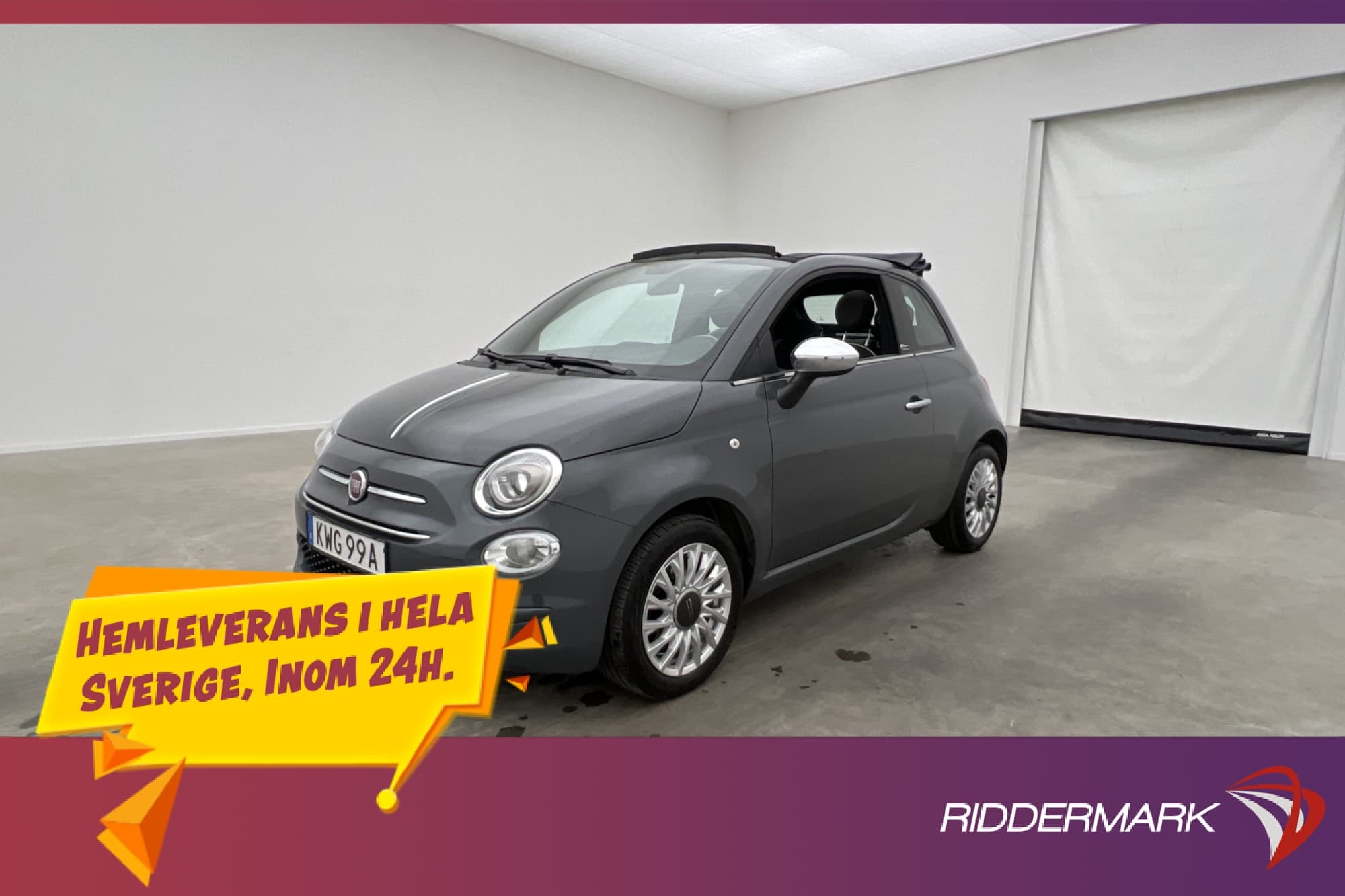 Fiat 500C 8V 69hk Lounge Nedfällbar-Tak Sensorer Bluetooth