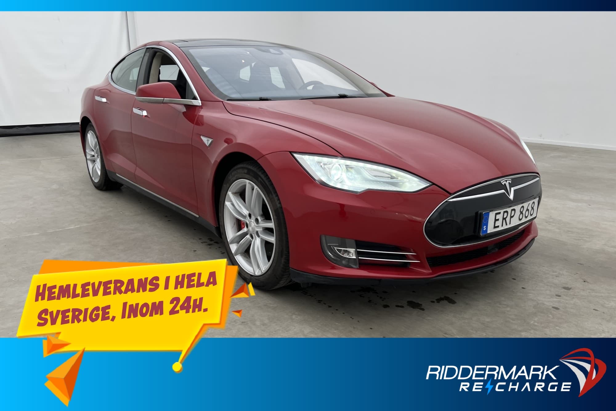 Tesla Model S P85D Luftfjädring Kolfiber Panorama Sv.Såld