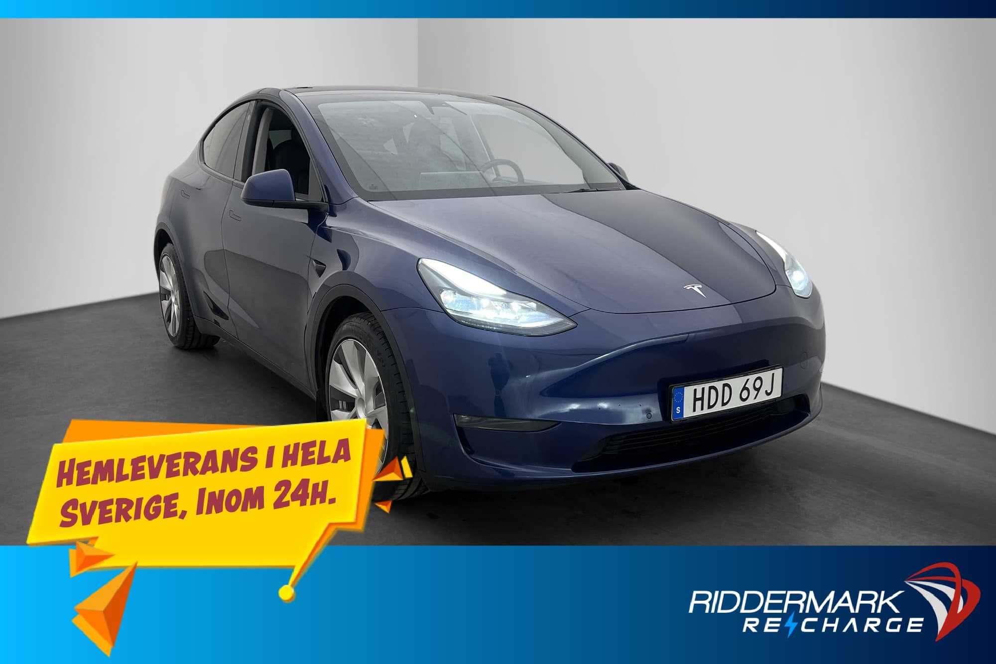 Tesla Model Y Long Range AWD AP Pano Kamera Drag Svensksåld