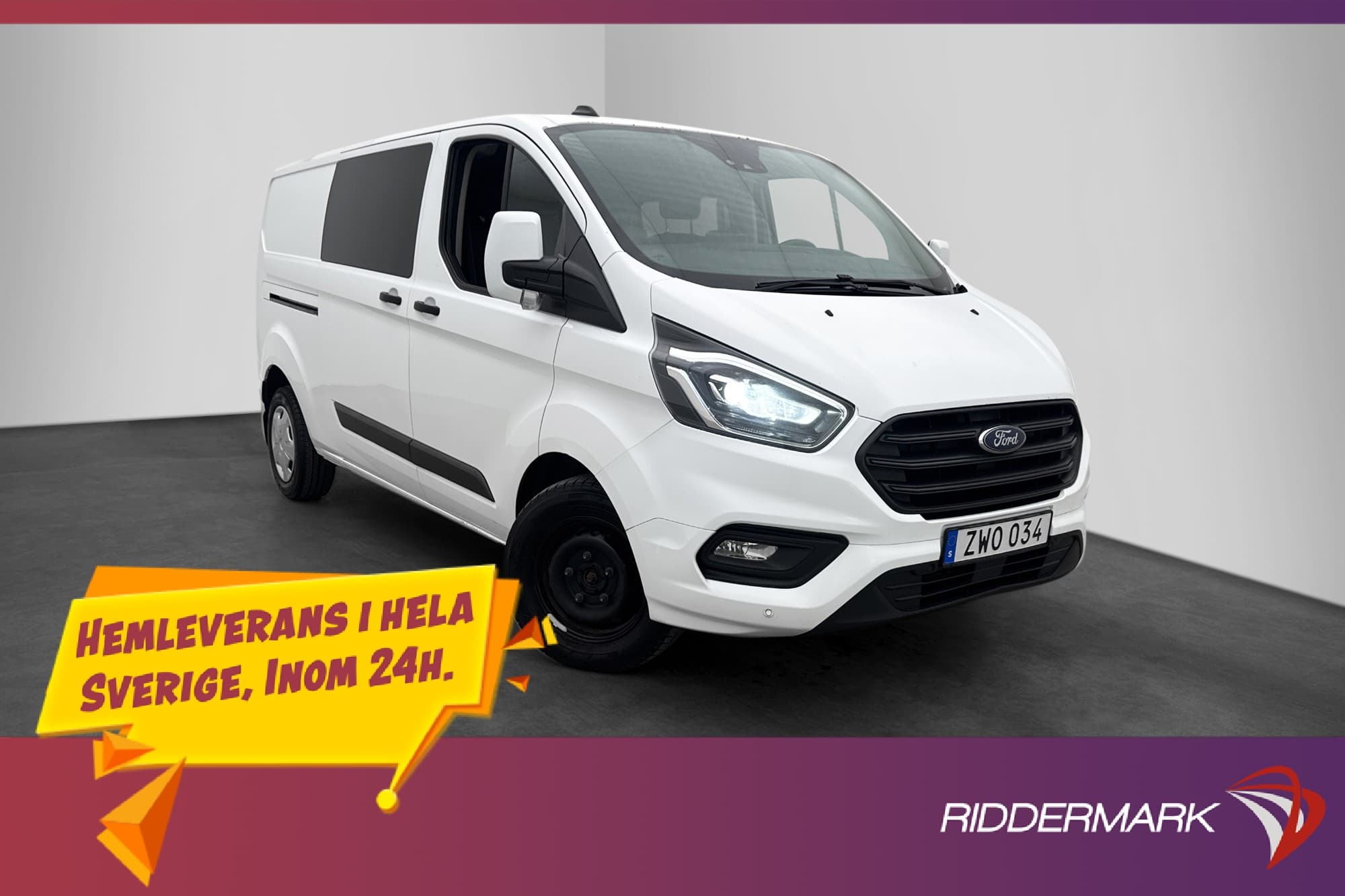 Ford Transit Custom CrewVan Ny-Kamrem Värm Drag Kamera Moms