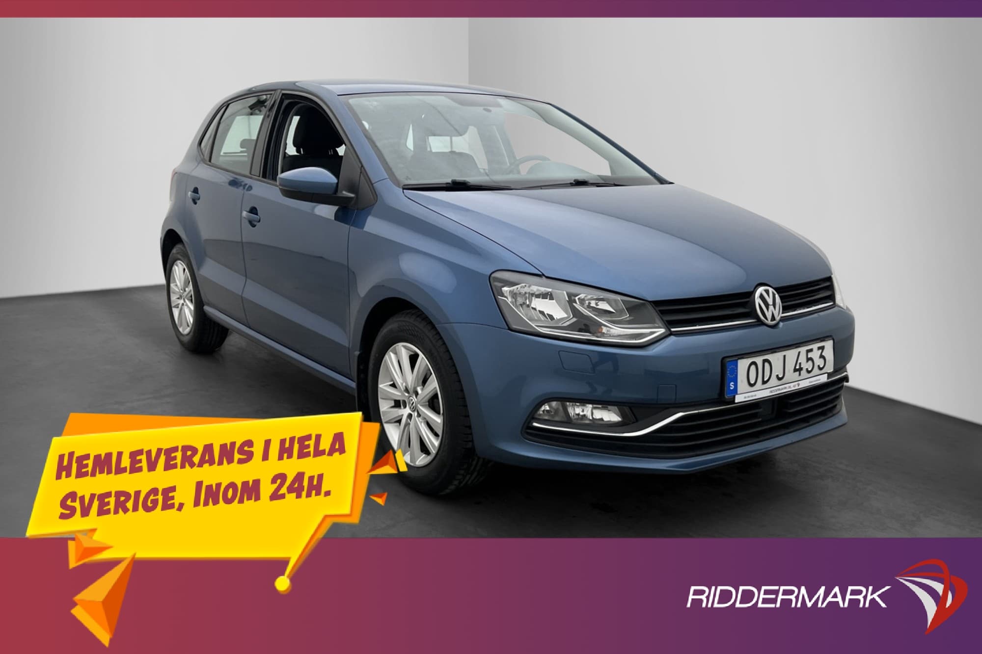 Volkswagen Polo TSI 90hk Bluetooth 0,47l/mil Låg-Årsskatt