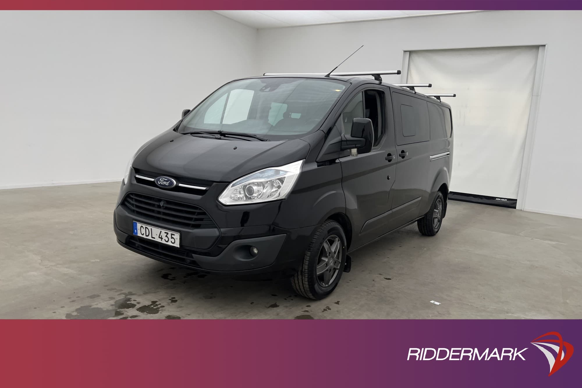 Ford Transit Custom CrewVan Lång Värm Drag Skinn 2xDörr Moms