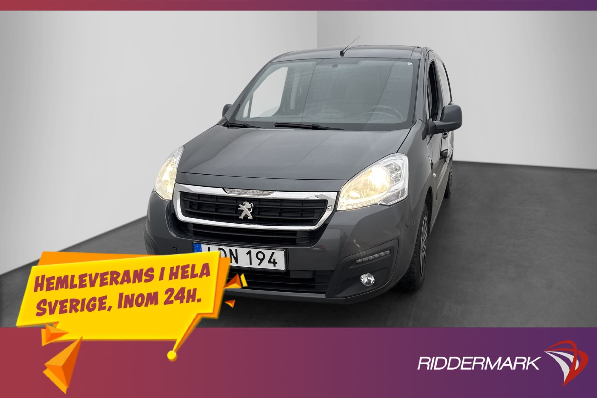 Peugeot Partner Van 1.6 99hk 3Sits Kamera Dubbla skjutdörrar