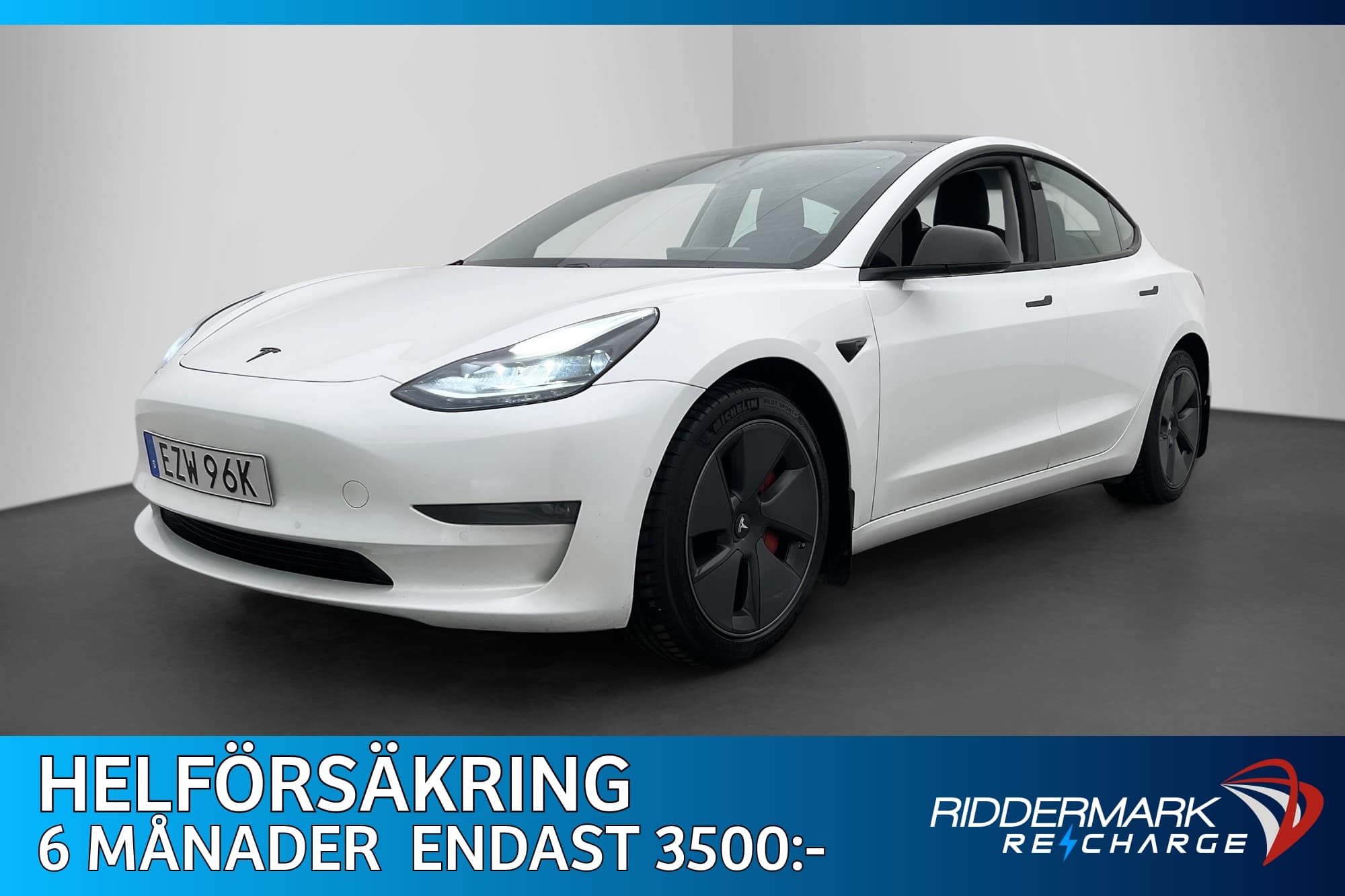 Tesla Model 3 Long Range AWD Autopilot Panorama Svensksåld