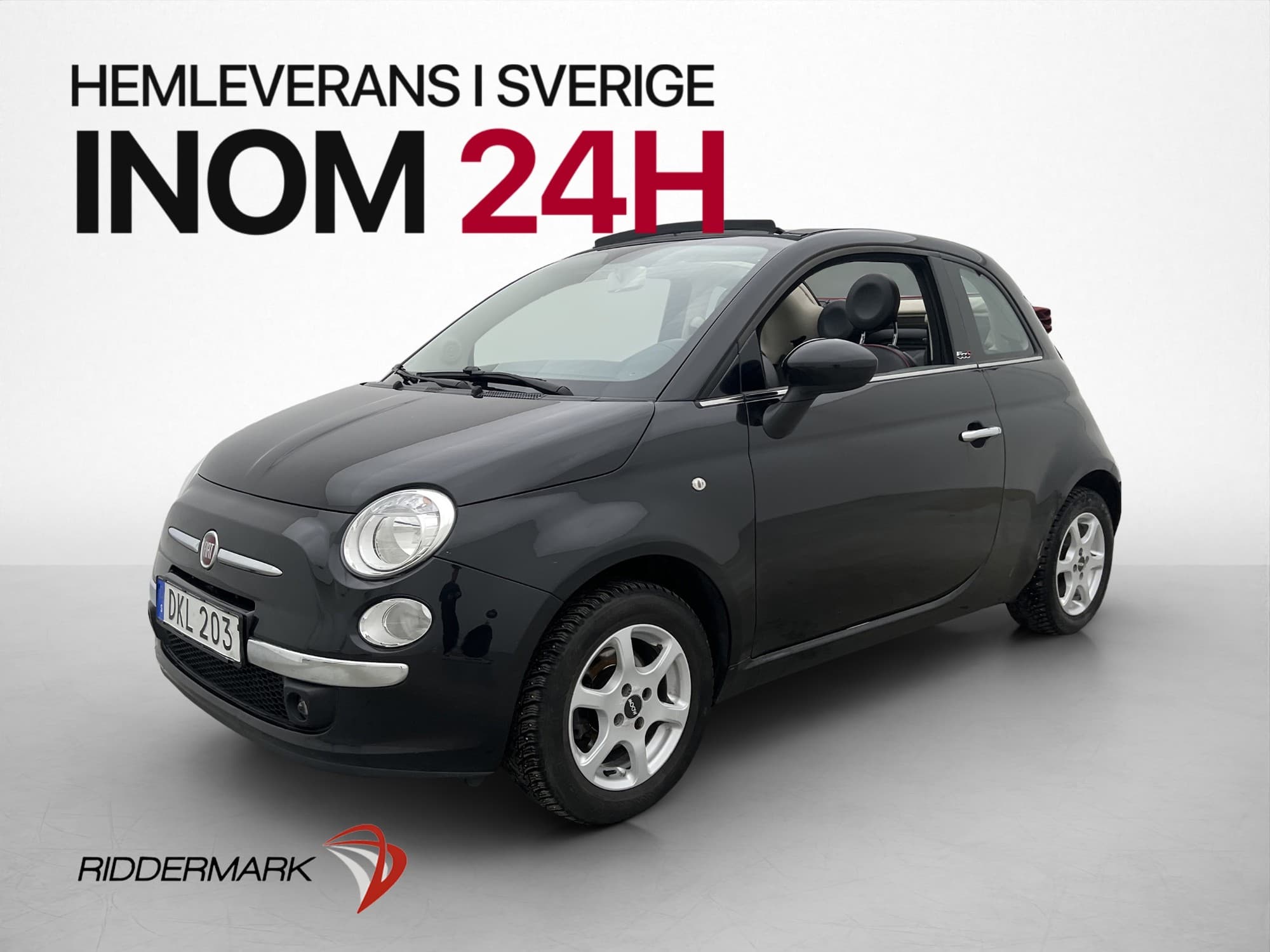 Fiat 500C 1.2 8V 69hk Lounge En-Brukare Halvskinn Sensorer