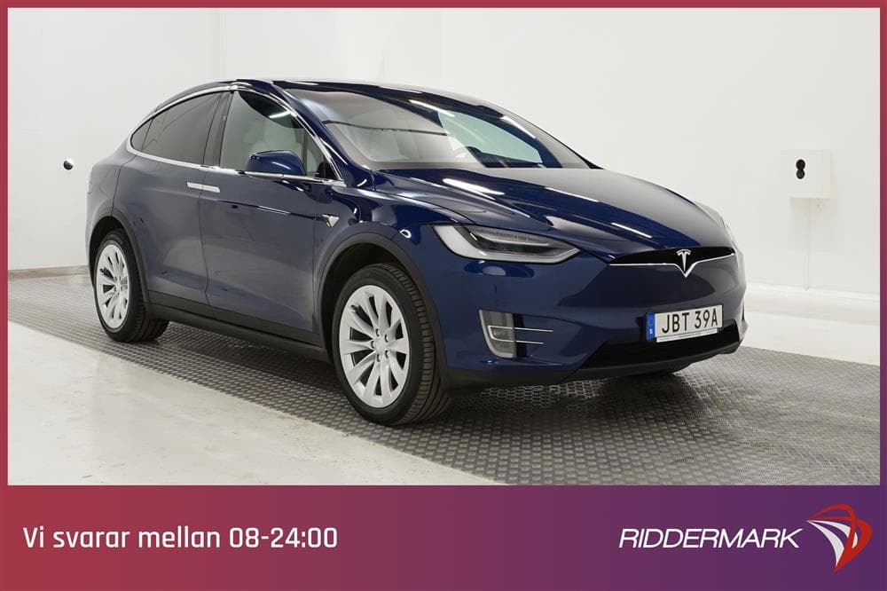 Tesla Model X Long Range AWD Drag Ljus interiör Moms