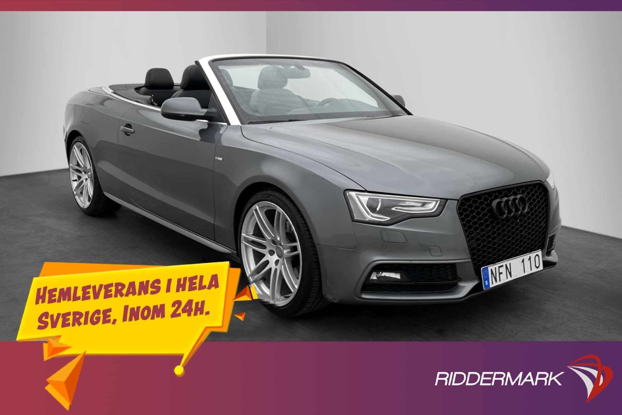 Audi A5 Cabriolet TFSI 211hk S-Line B&O P-Sensorer Halvskinn