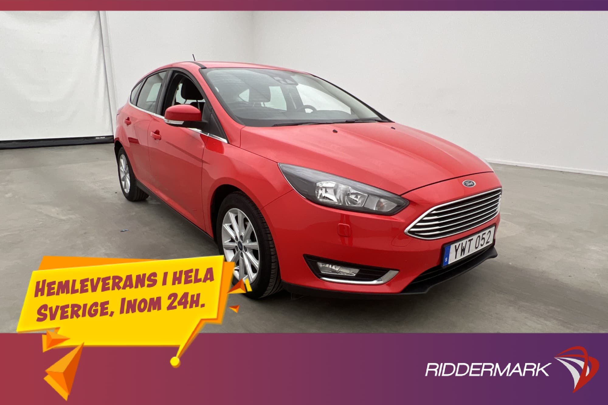 Ford Focus EcoBoost 100hk Android-Auto Sensorer Farthållare