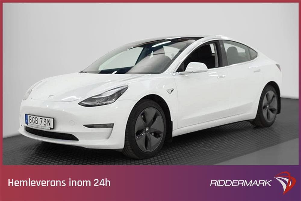 Tesla Model 3 Standard Range Plus 258hk Svensksåld Autopilotexteriör