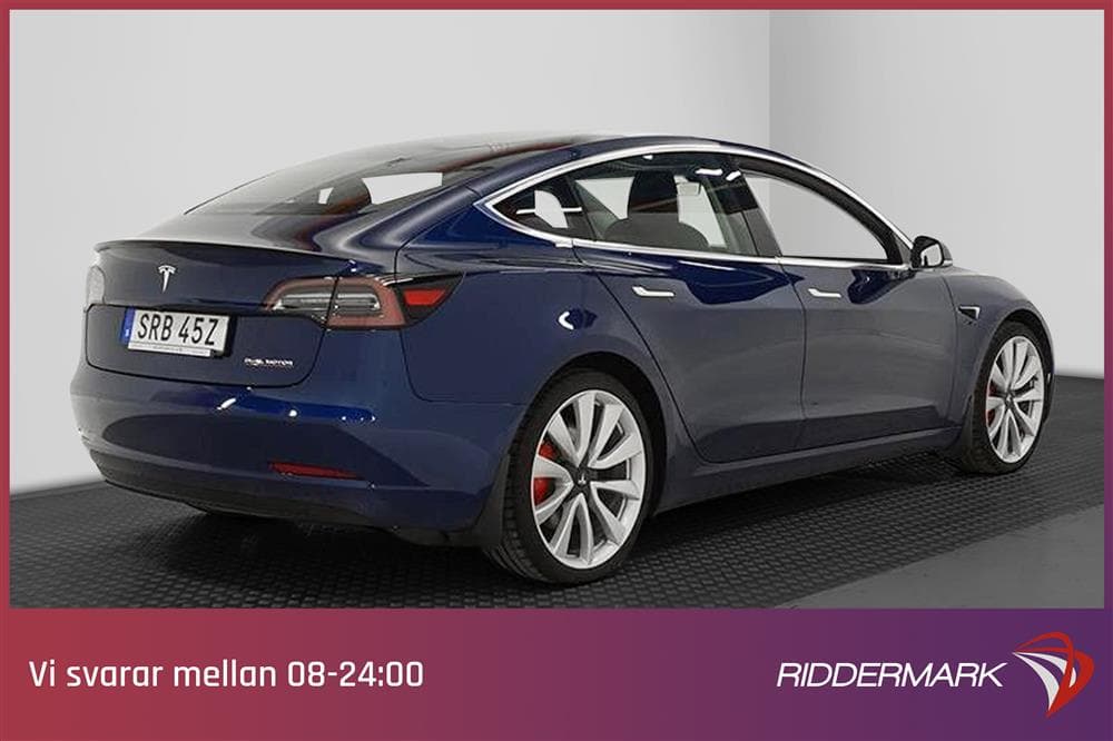 Tesla Model 3 Performance AWD 510hk Svensksåld Autopilotexteriör