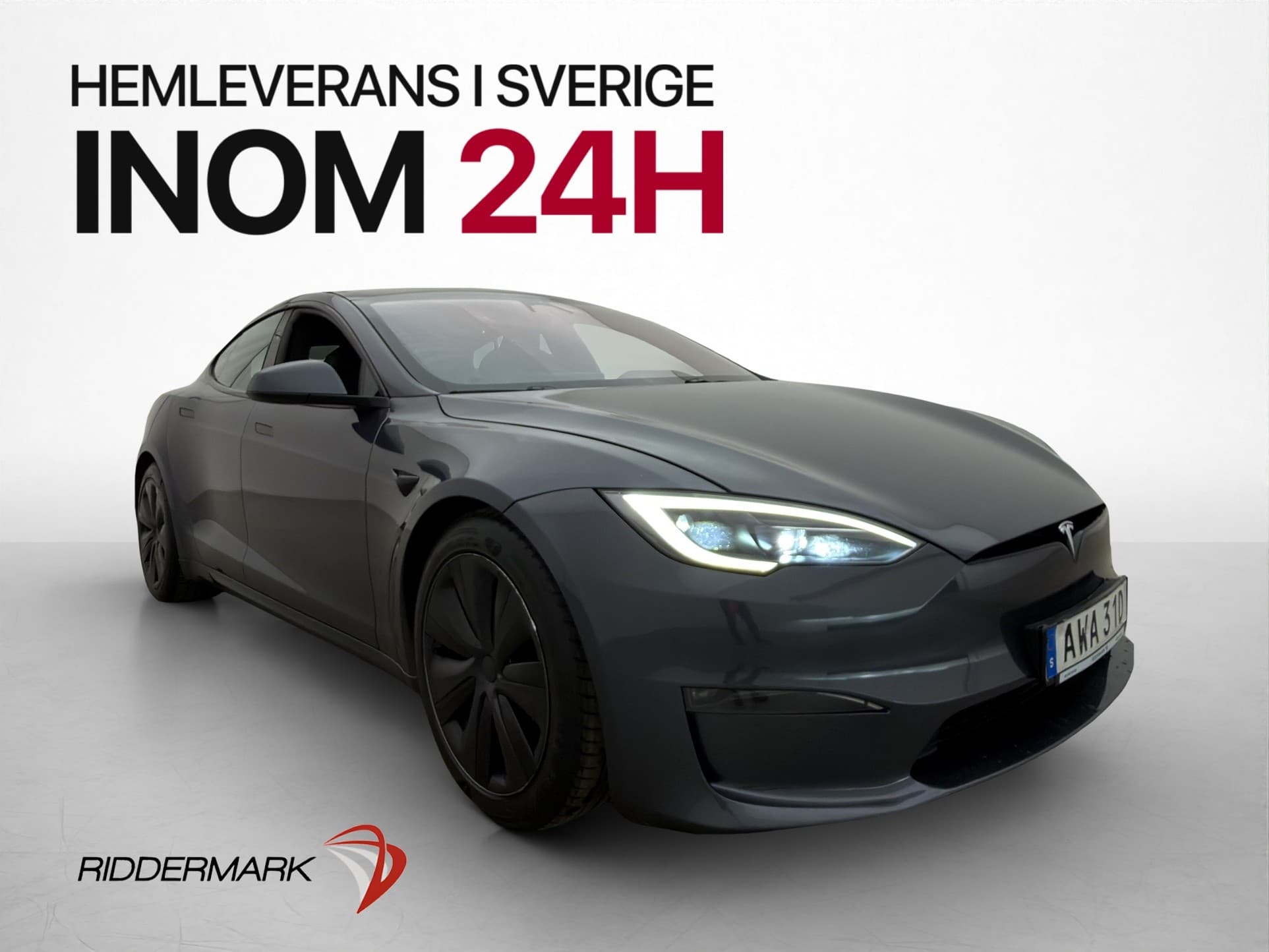 Tesla Model S AWD Luftfjädring Yoke MOMS Svensksåld
