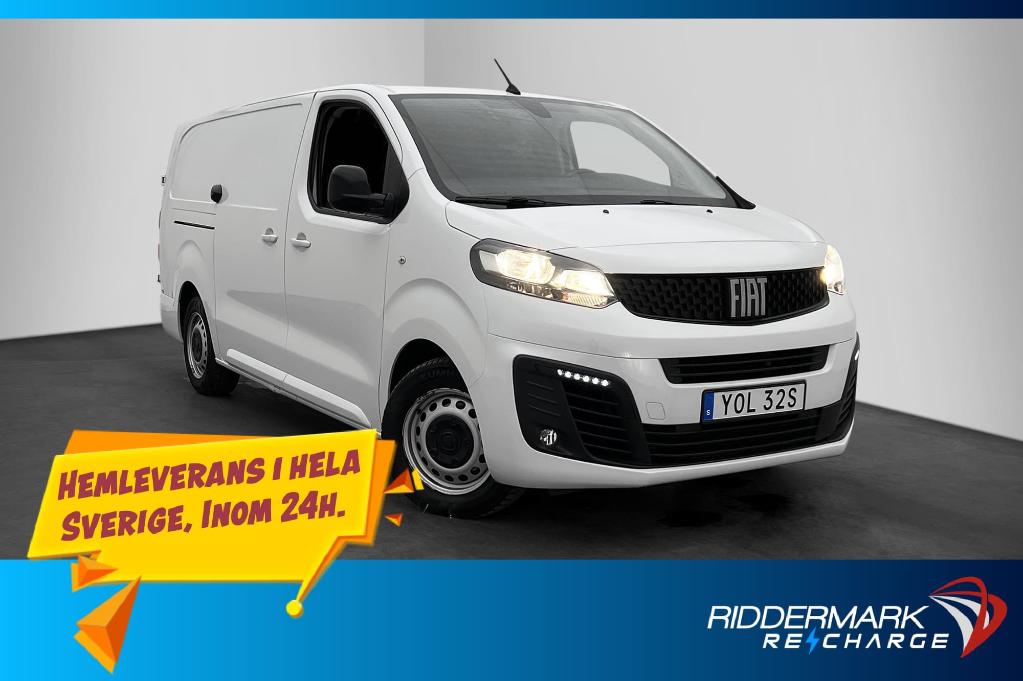 Fiat E-Scudo L3 136hk 3-Sits Farthållare CARPLAY Moms