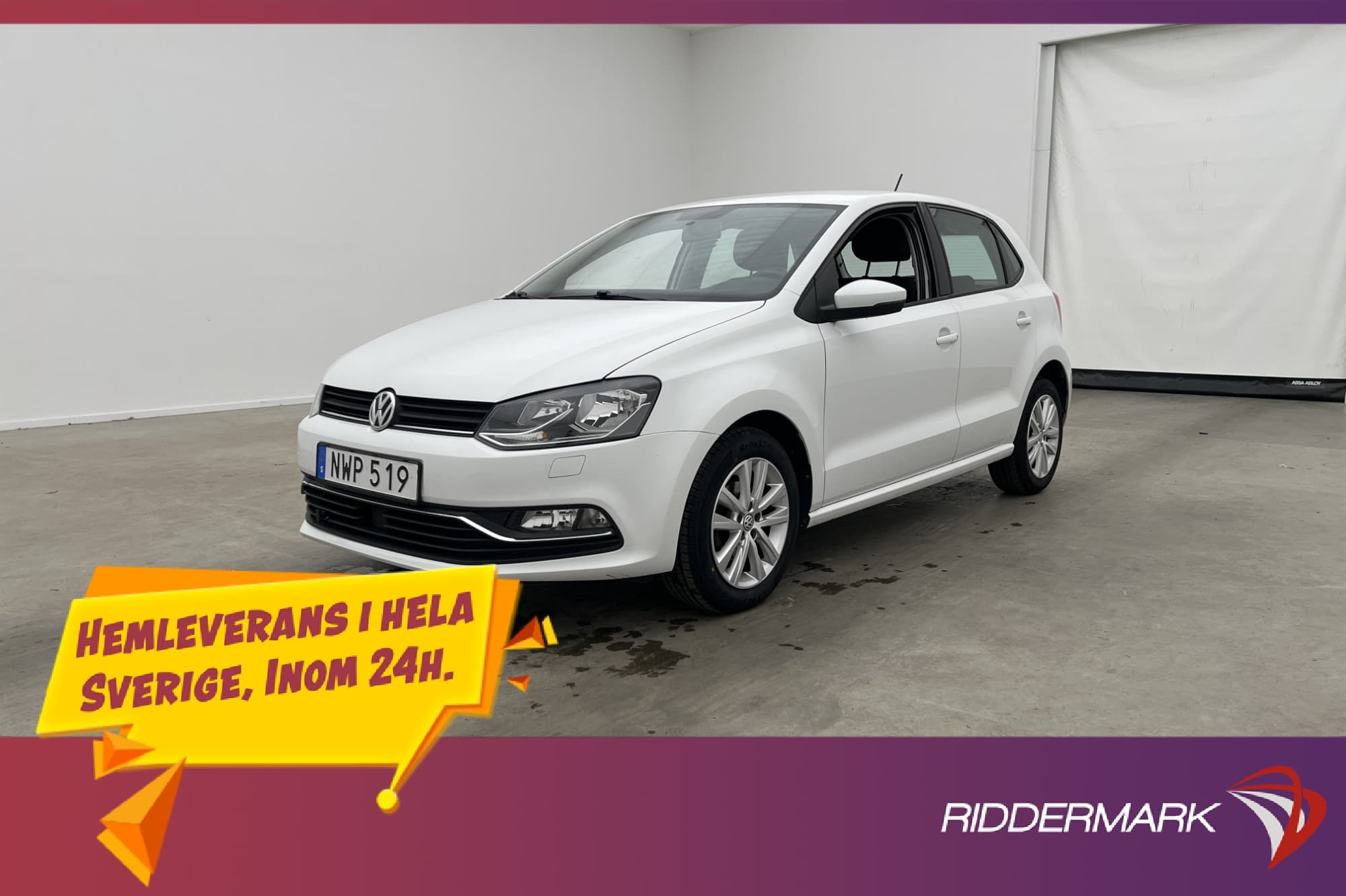 Volkswagen Polo 1.2 TSI 90hk Bluetooth 360kr Skatt 0,47L/mil