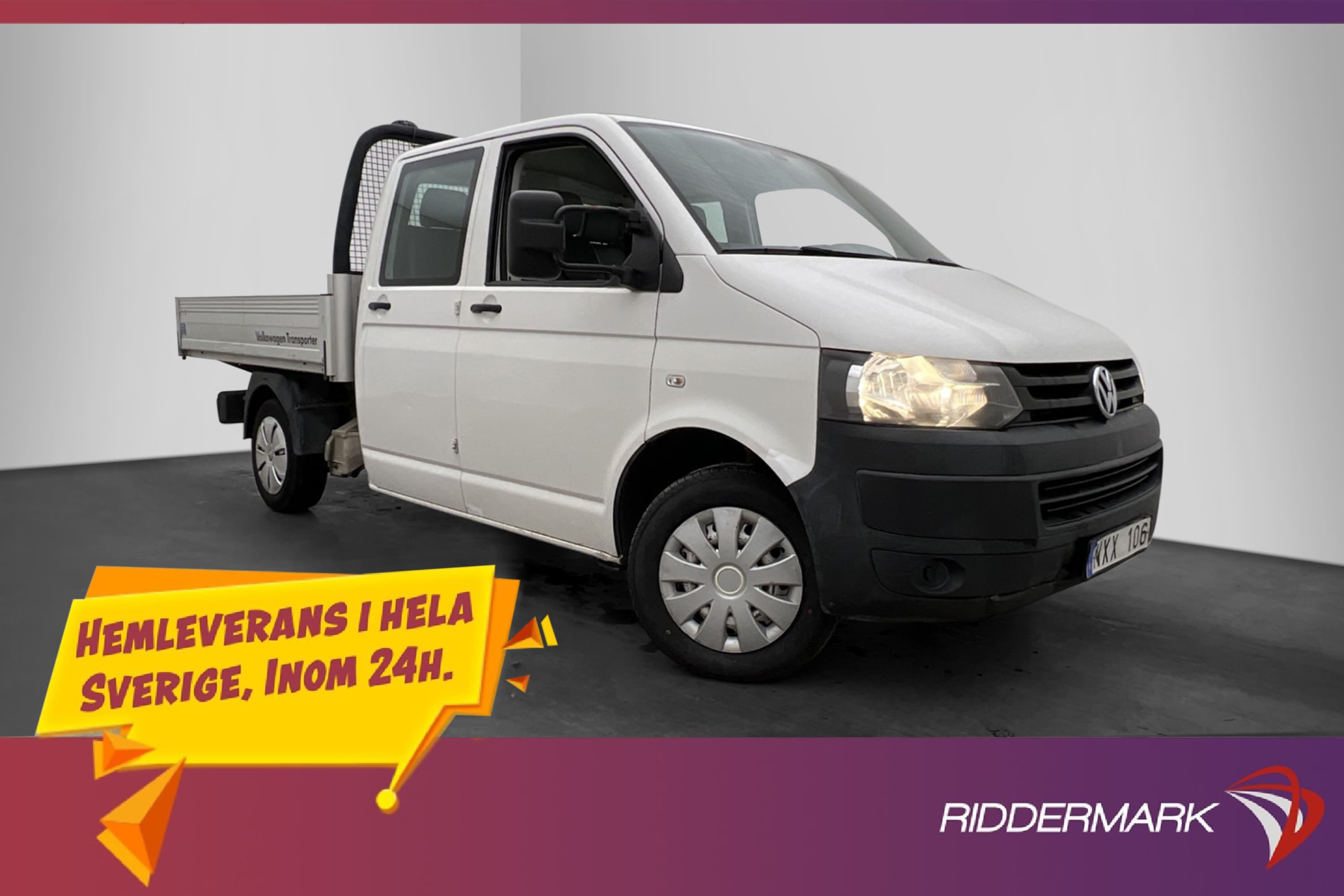 Volkswagen Transporter Dubbelhytt TIPPFLAK Dragkrok Moms