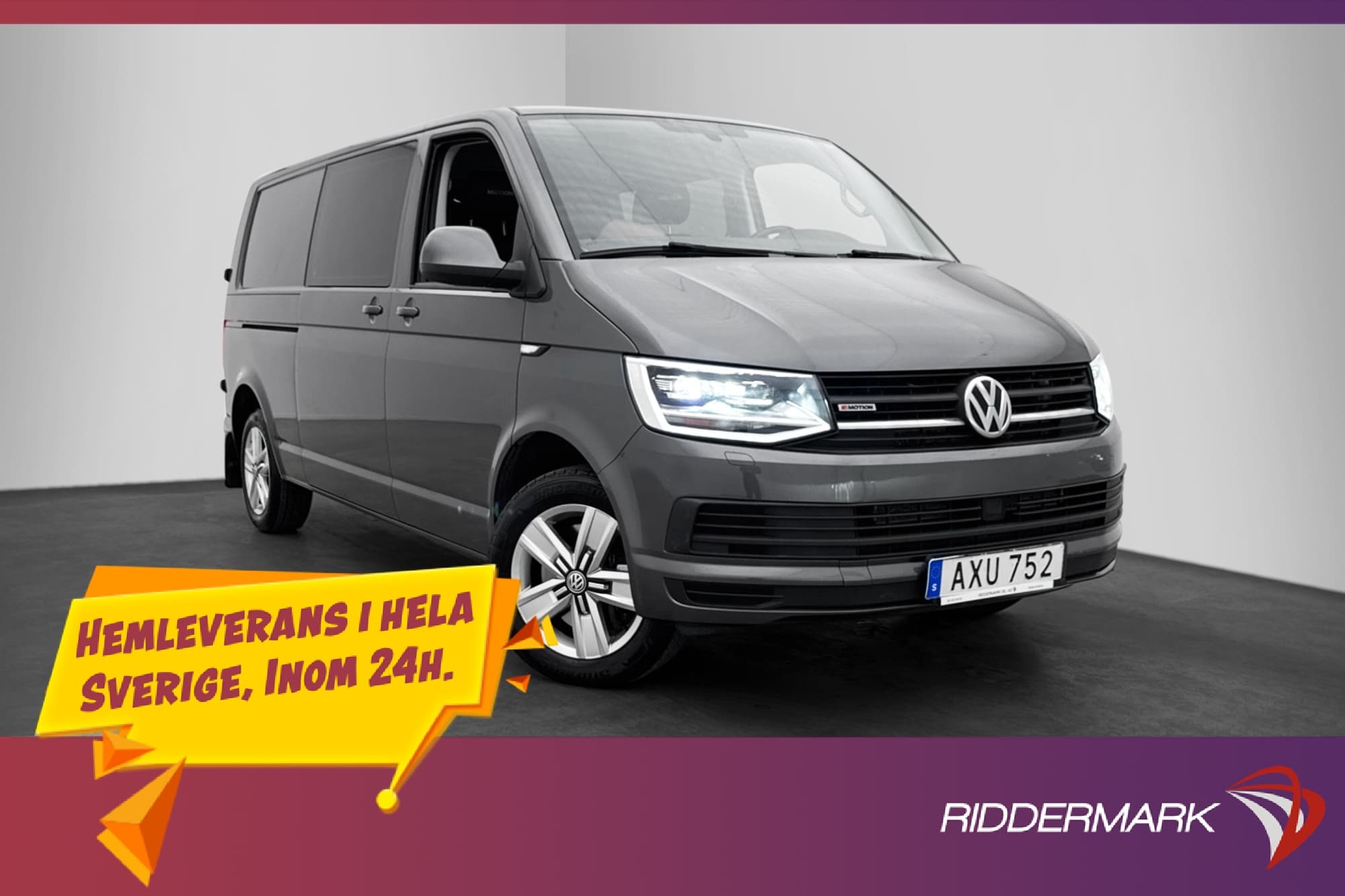 Volkswagen Transporter Kombi L2 4M Värmare Skinn Drag MOMS