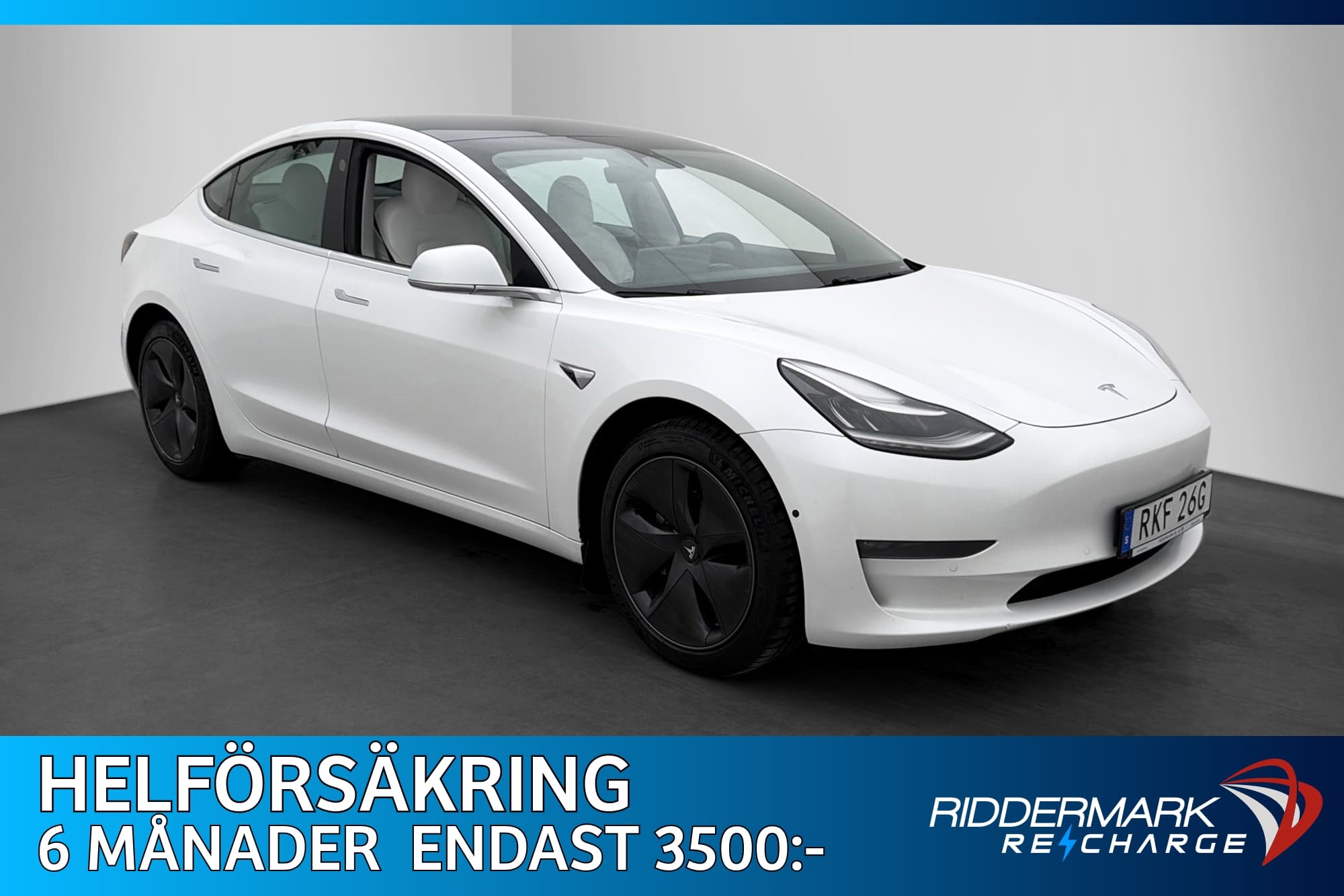 Tesla Model 3 Long Range AWD Pano AP Svensksåld
