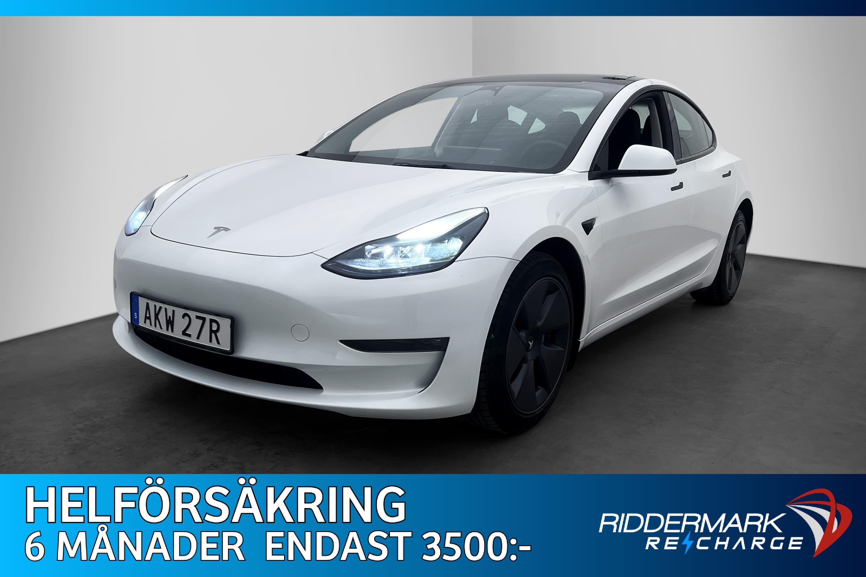 Tesla Model 3 Long Range AWD Autopilot Dragkrok Svensksåld
