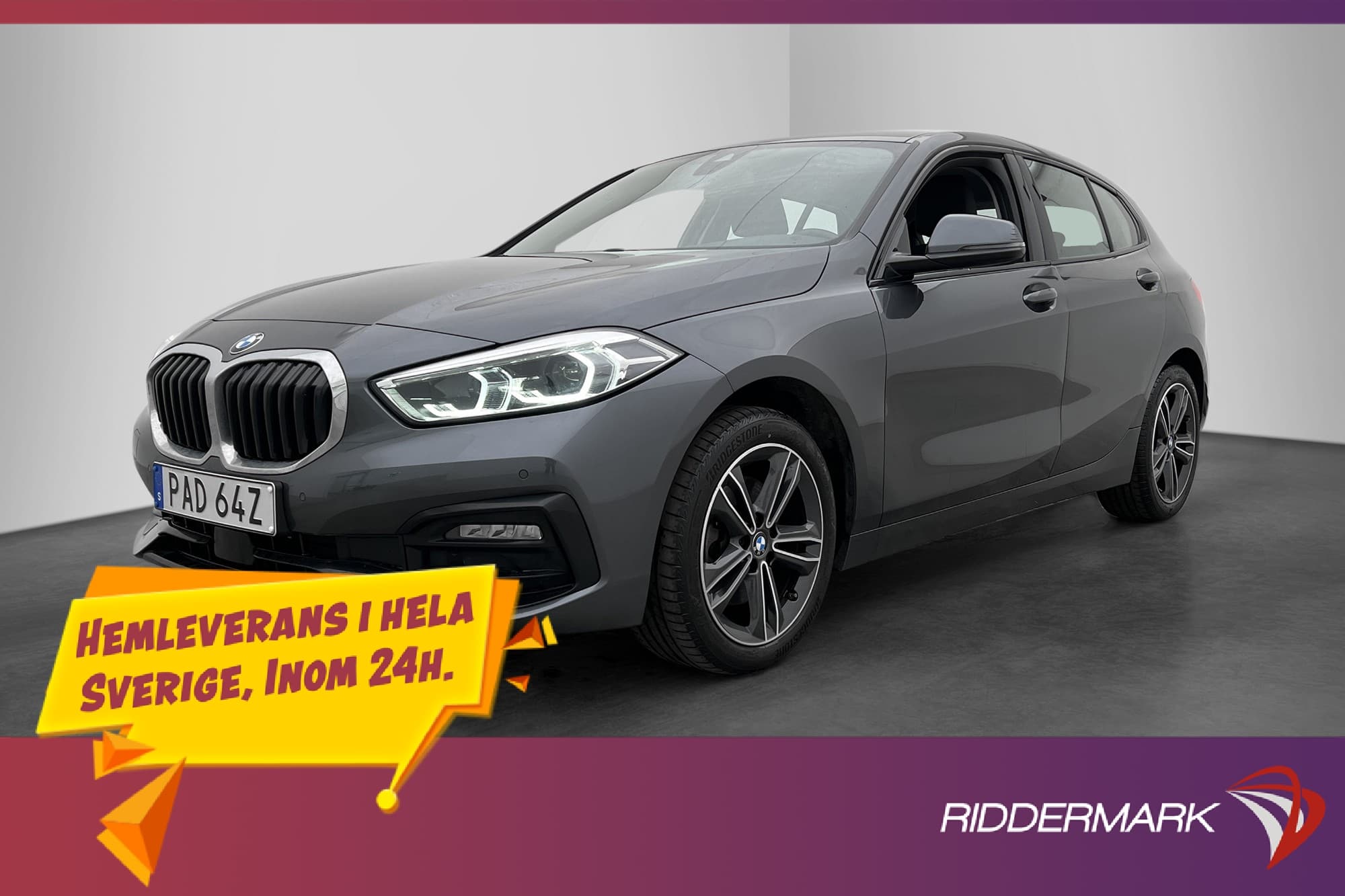 BMW 118i 136hk Sport line CarPlay Sensorer Navi Keyless LED