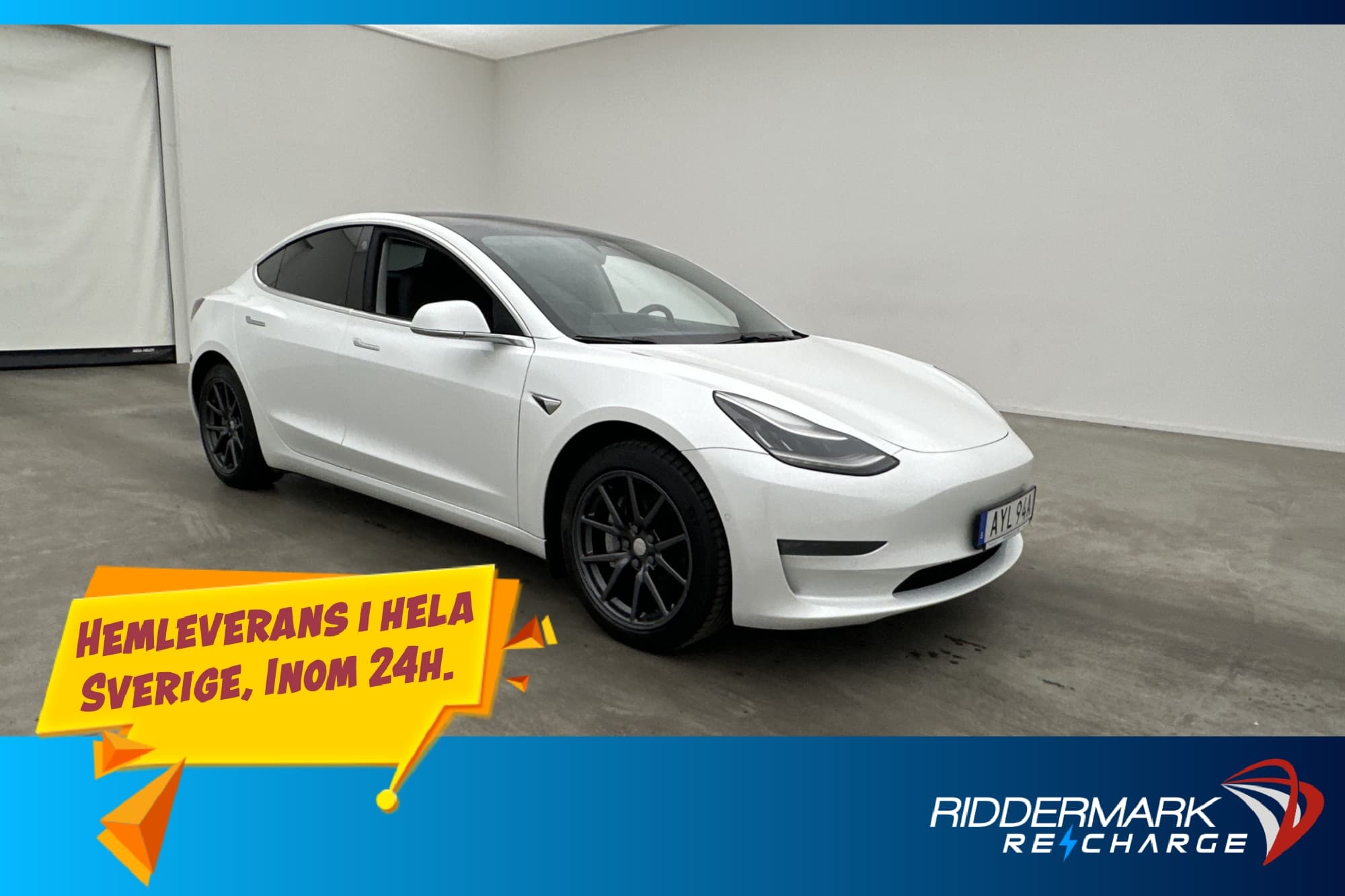 Tesla Model 3 Long Range AWD Autopilot Dragkrok Svensksåld