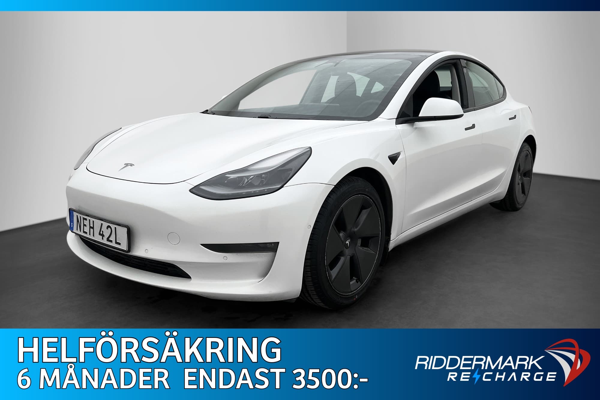 Tesla Model 3 Long Range AWD Värmepump Pano Autopilot Skinn
