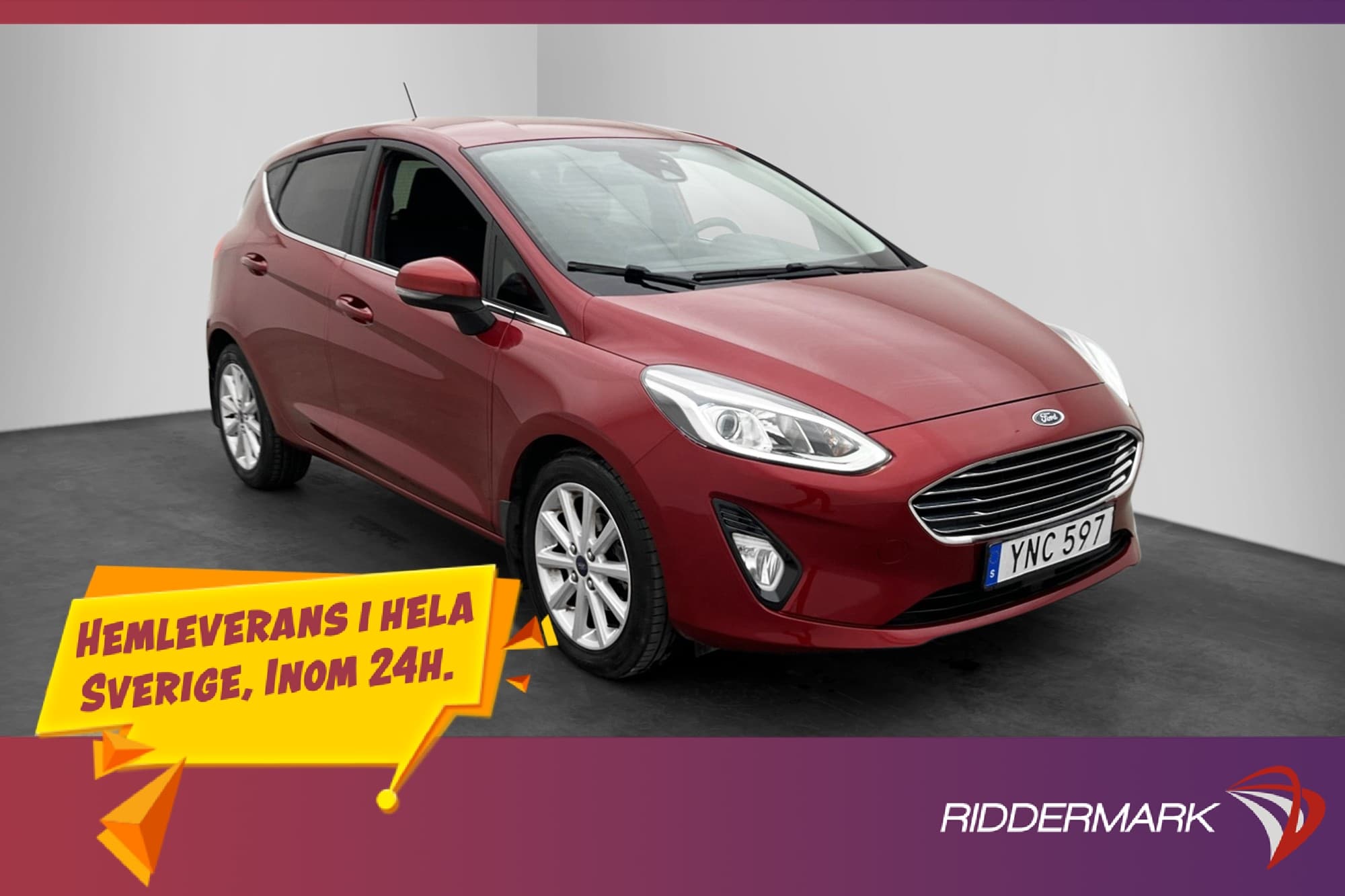 Ford Fiesta 1.0 100hk Titanium Navi Rattvärme Adaptiv-Fart