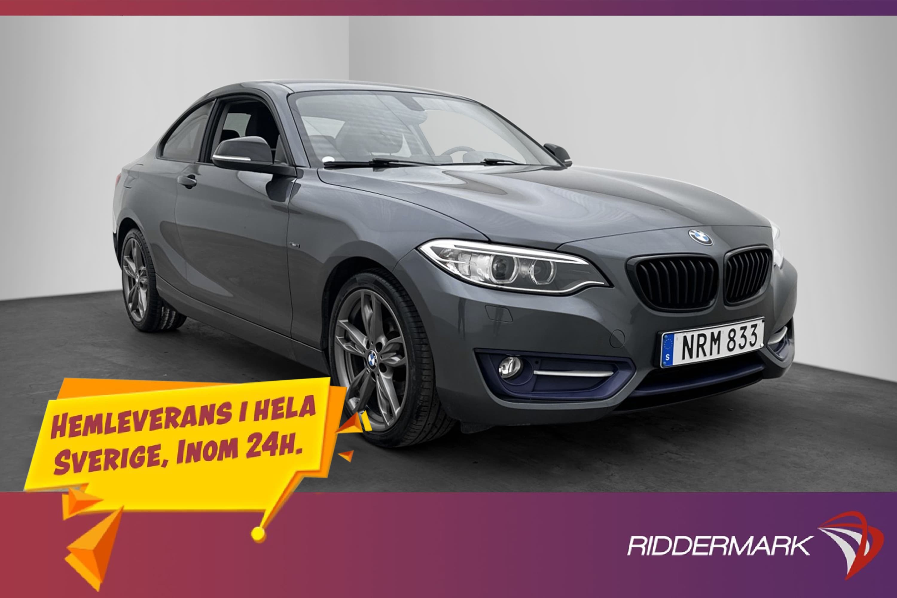 BMW 218d 143hk Coupé Sport line Sensorer 0,45l/mil