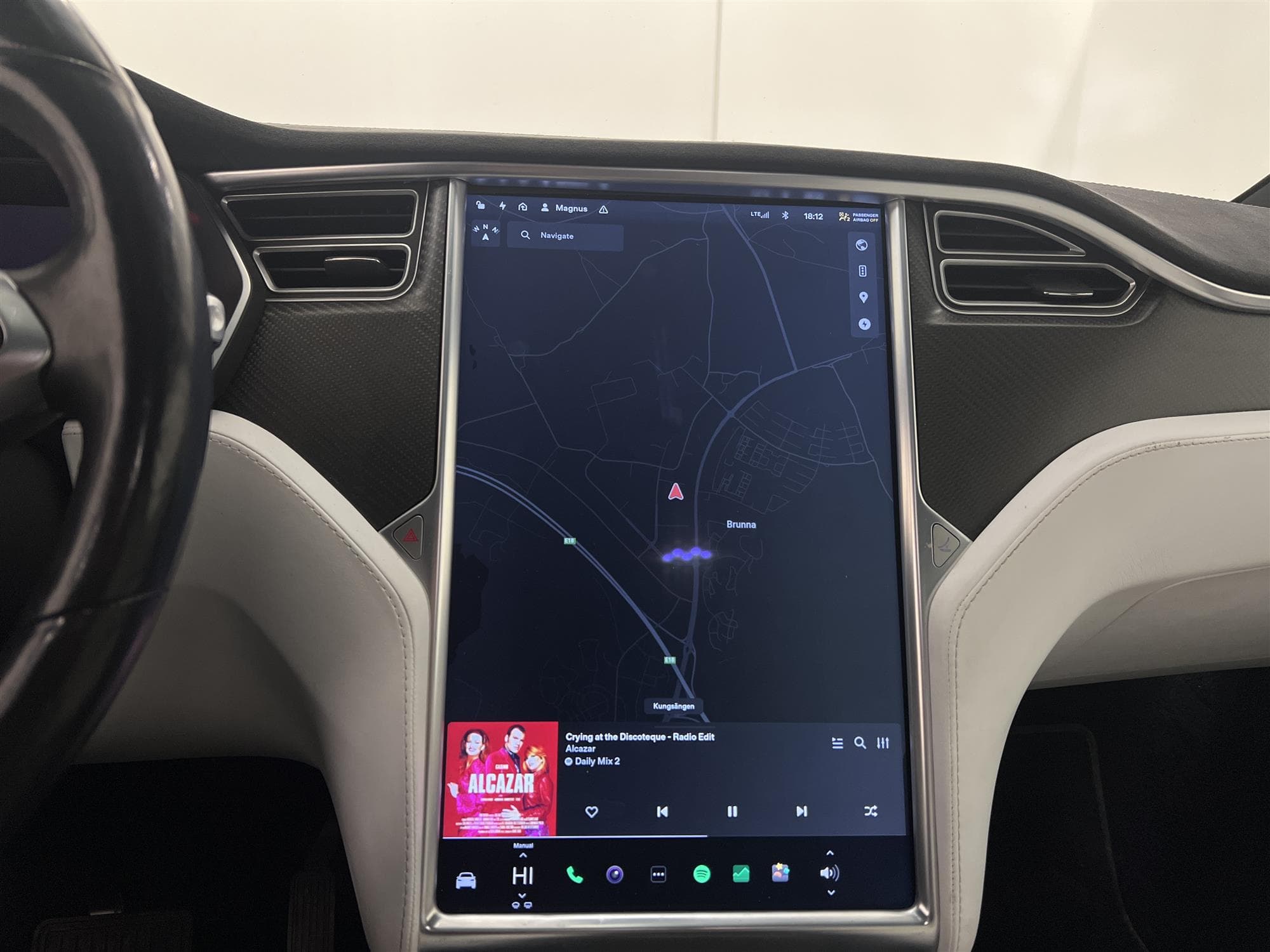Tesla Model X 90D AWD 423hk 6Sits FRI SUPERCHARGE Drag Moms interiör