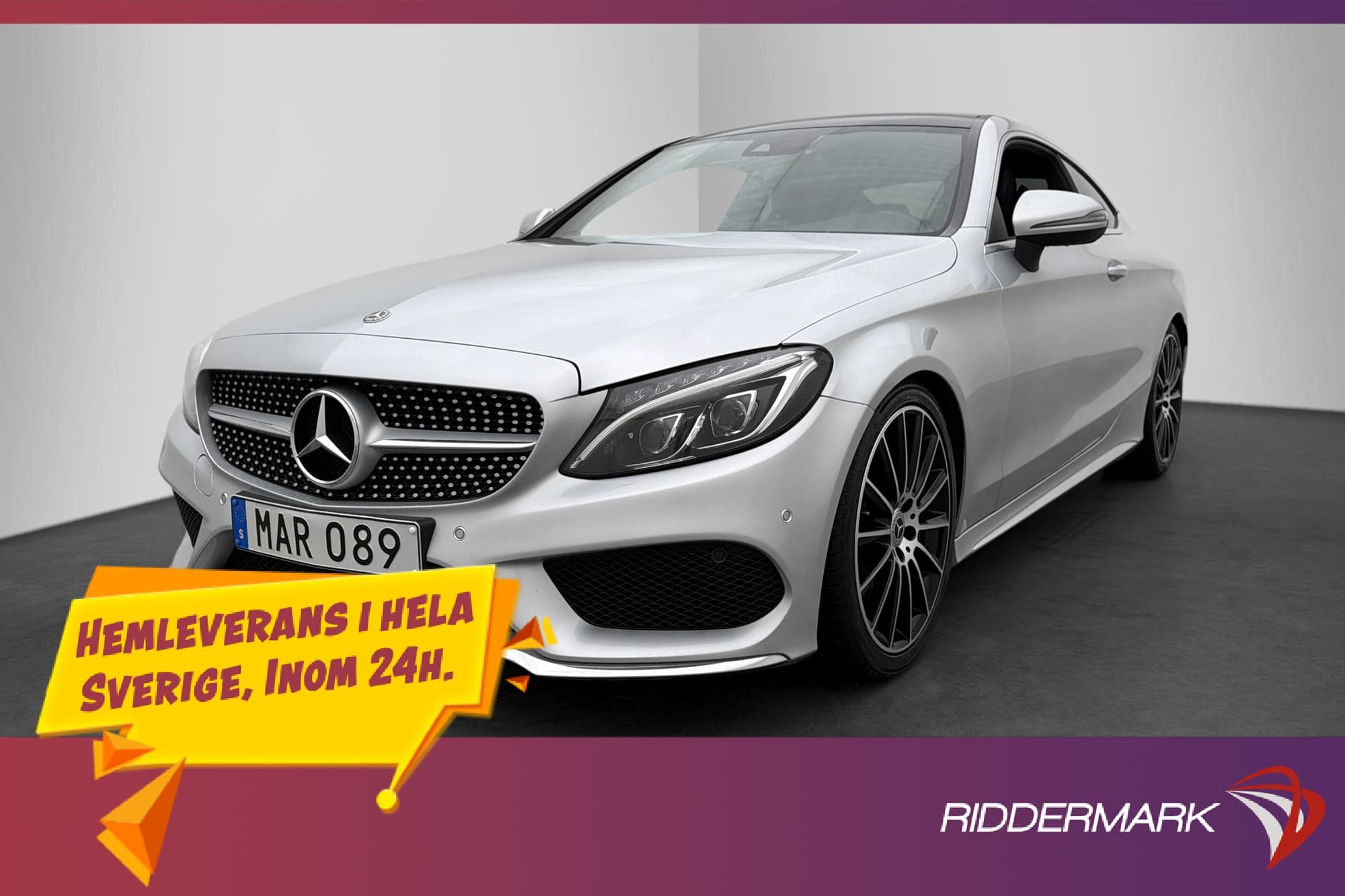 Mercedes-Benz C-Klass Coupé AMG Line Kamera Lucka Halvskinn