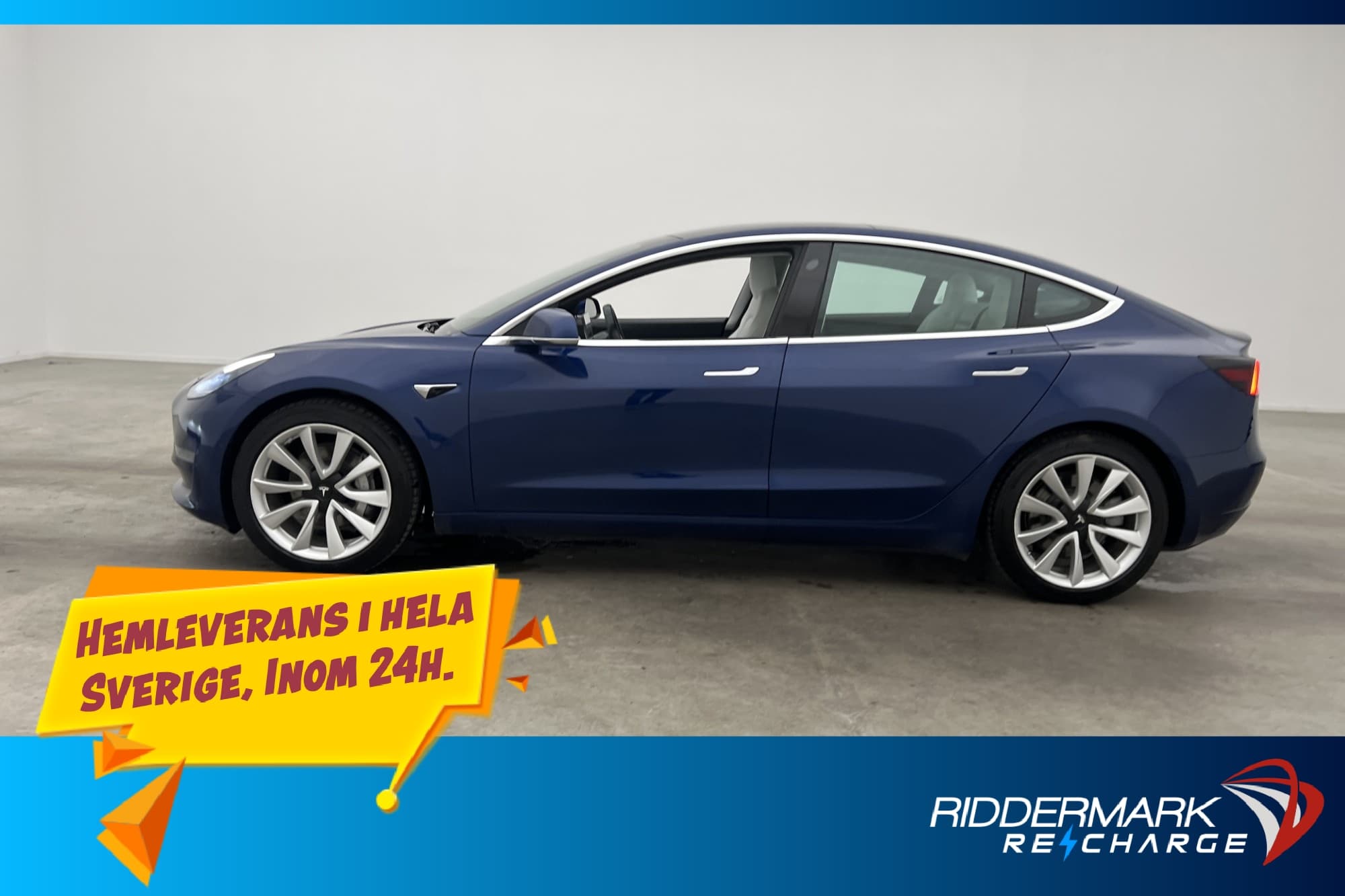 Tesla Model 3 Long Range AWD 440hk Svensksåld Ljus interiör