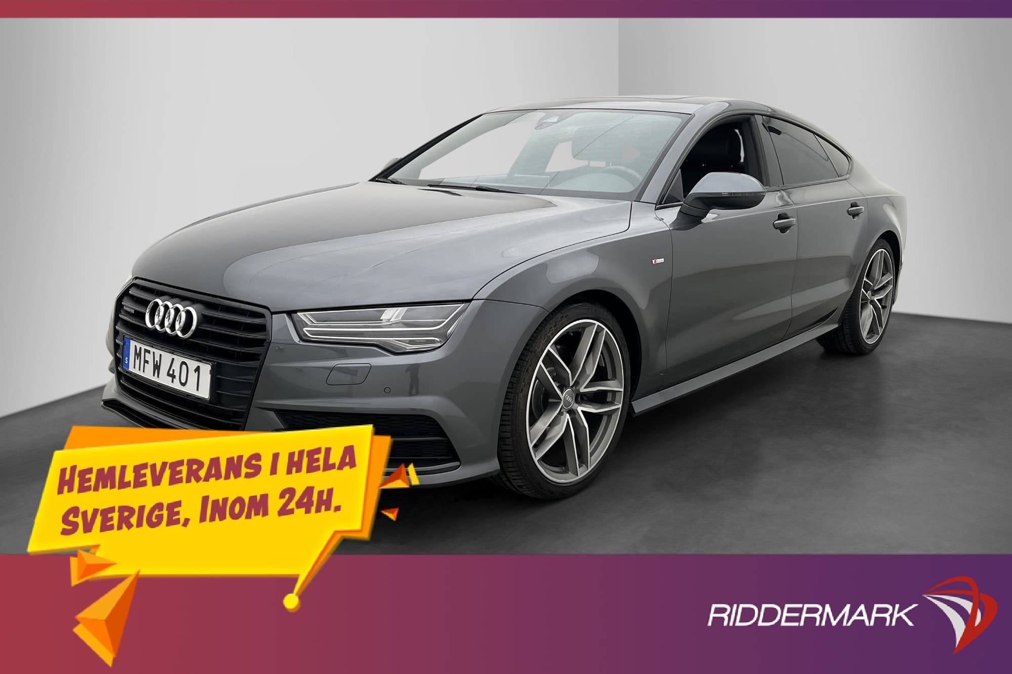 Audi A7 V6 TDI Quattro 218hk S-Line Taklucka Skinn Matrix