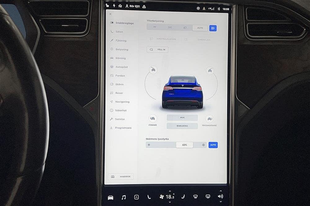 Tesla Model X 100D AWD 6 Sits Drag Uppgraderad AP Vinter pktinteriör