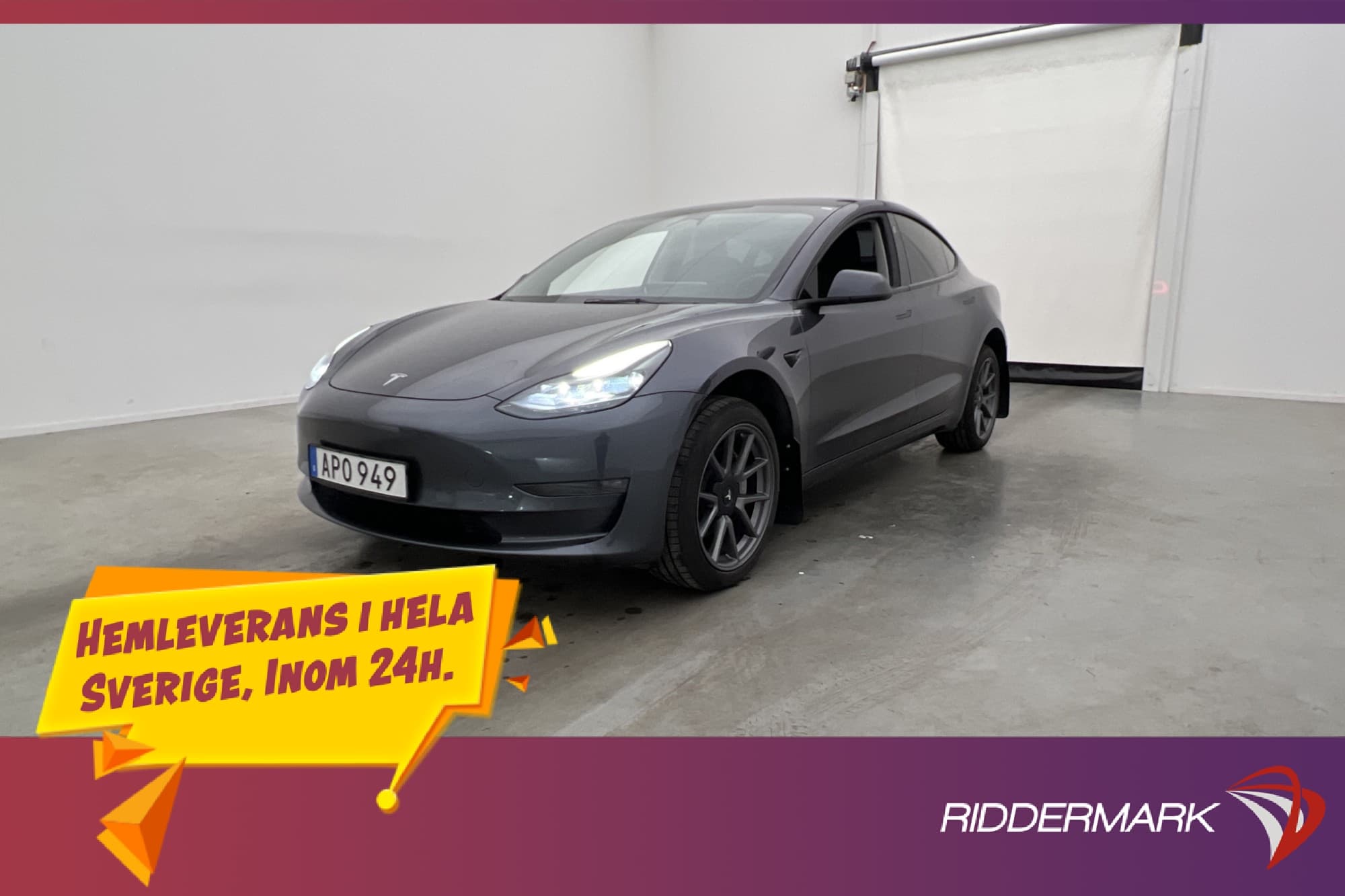 Tesla Model 3 Long Range AWD Dragkrok Autopilot Svensksåld