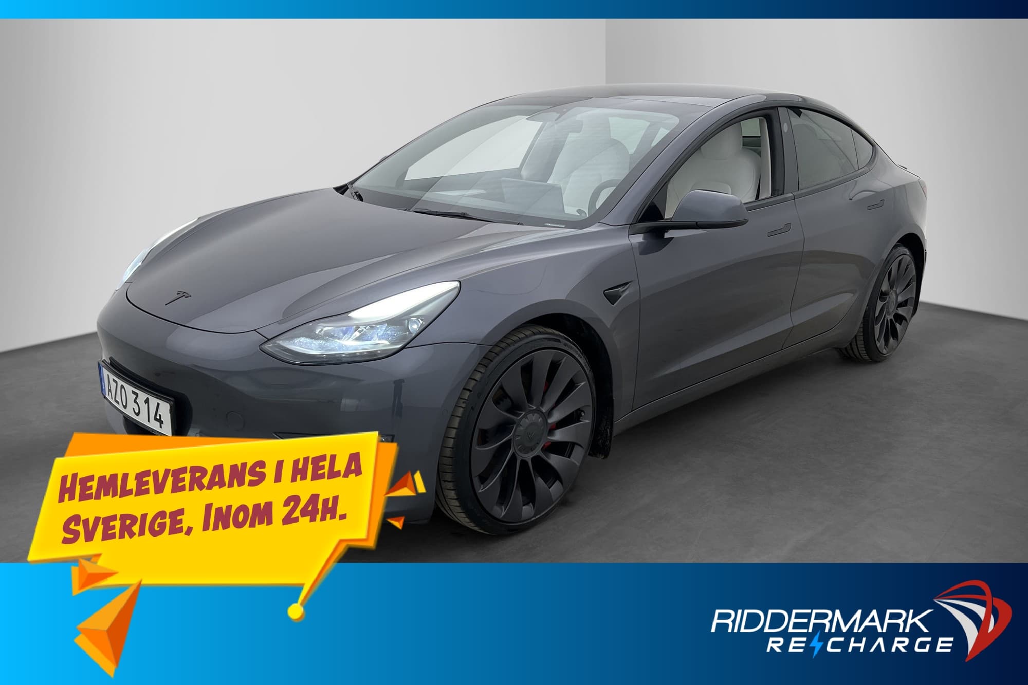 Tesla Model 3 Performance Autopilot Ljus-Interör Svensksåld