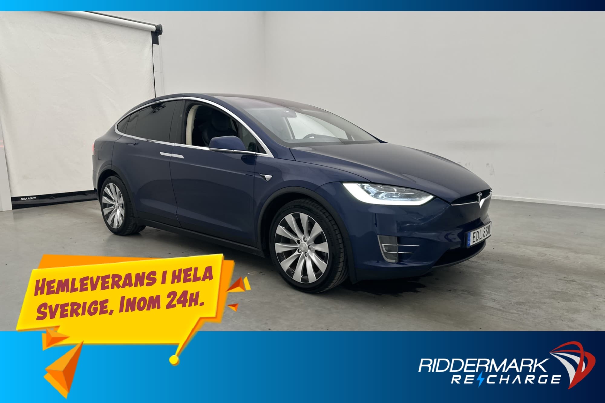 Tesla Model X 90D 423hk Kamera Skinn Premium Ljudsystem