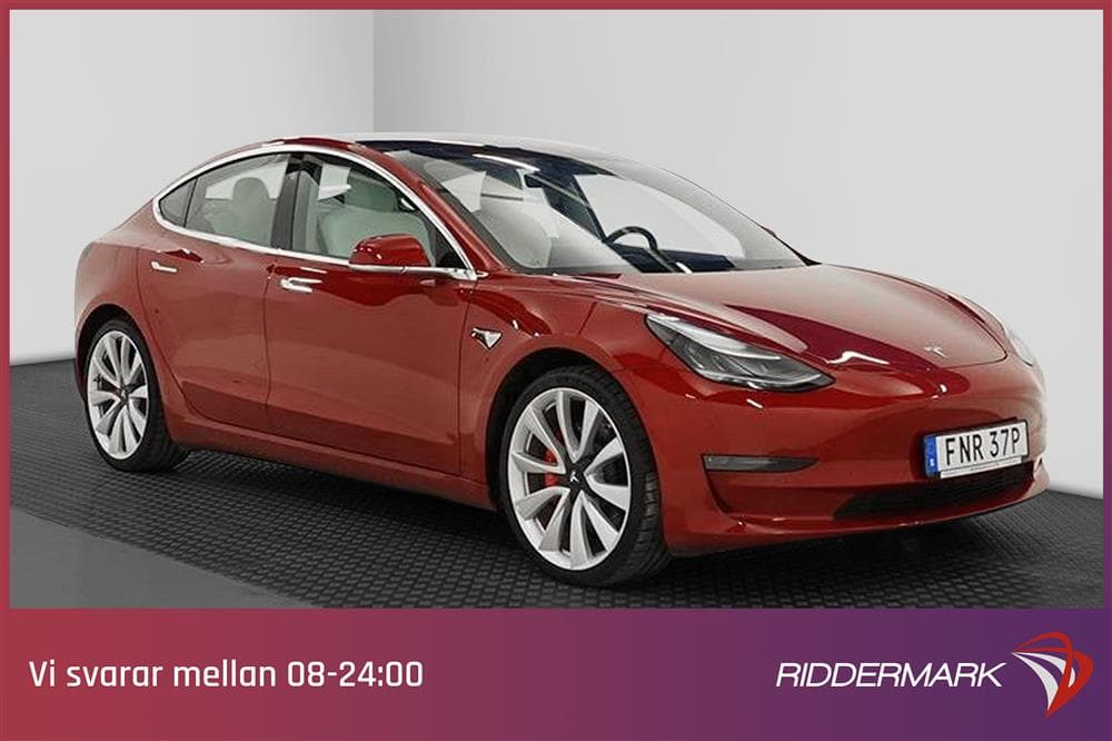 Tesla Model 3 Performance AWD 510hk Svensksåldexteriör