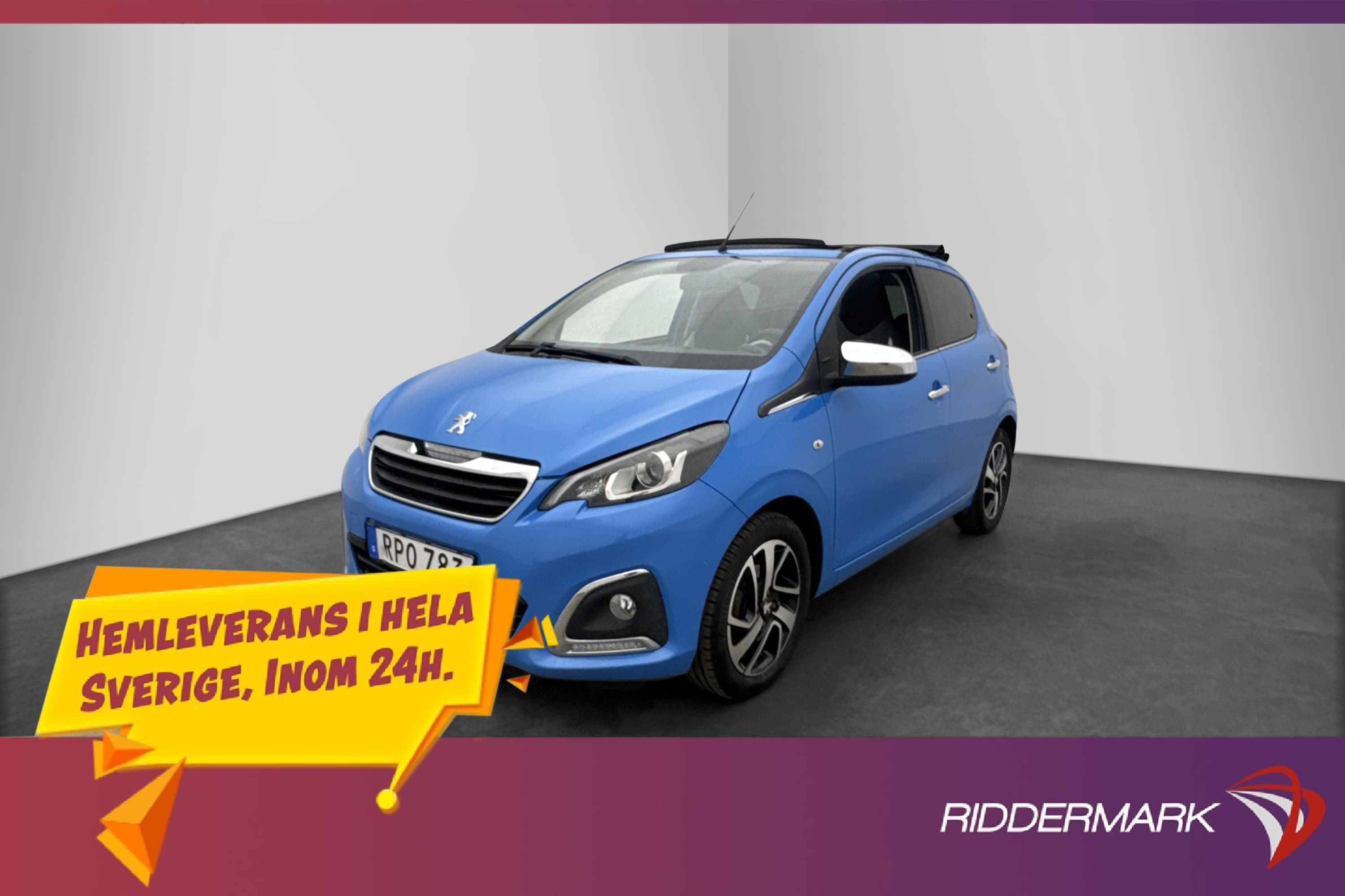 Peugeot 108 TOP! 1.0 69hk Panorama 1-Ägare Farthållare 