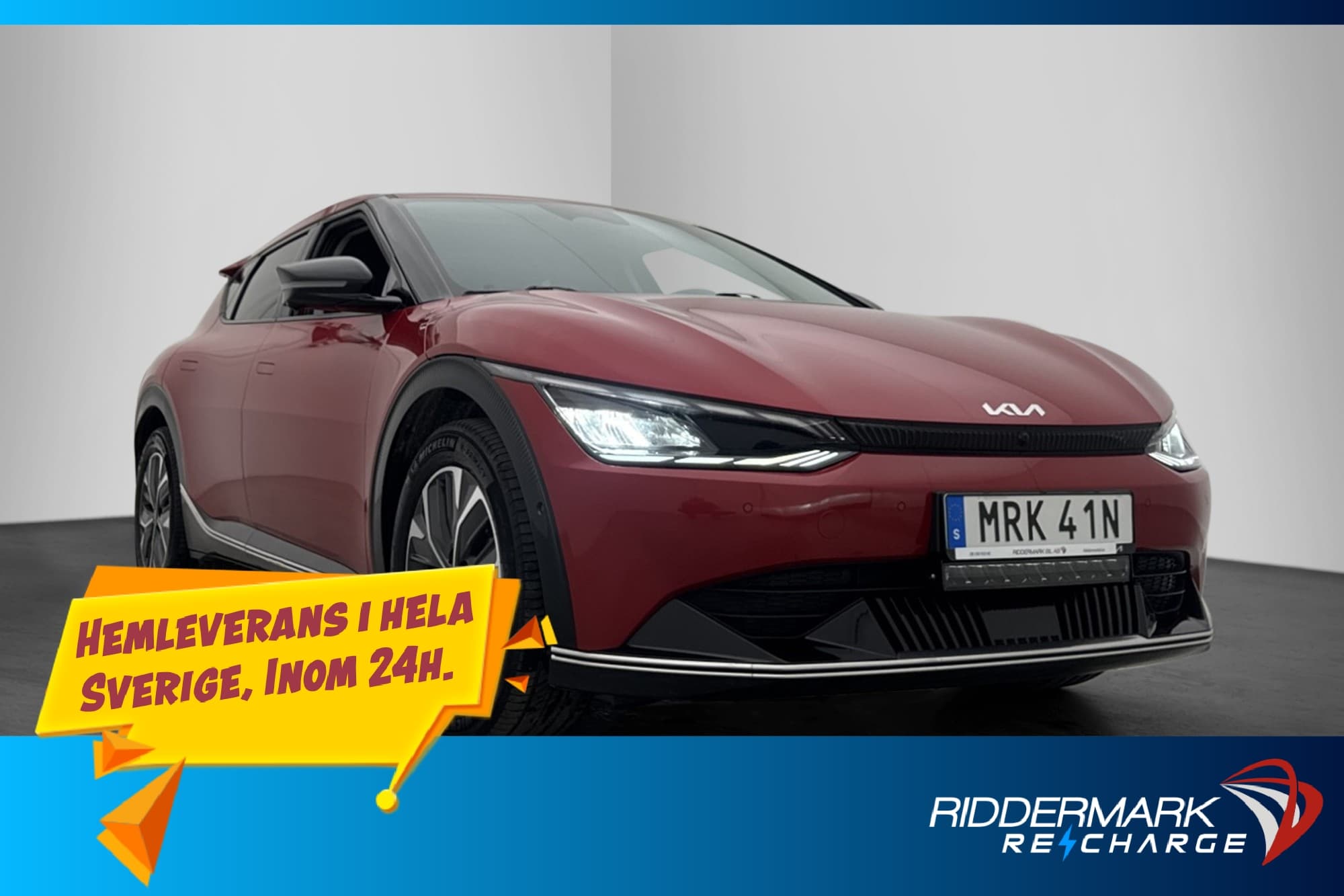 Kia EV6 77.4 kWh Plus Skinnklädsel 360° CarPlay Elstolar