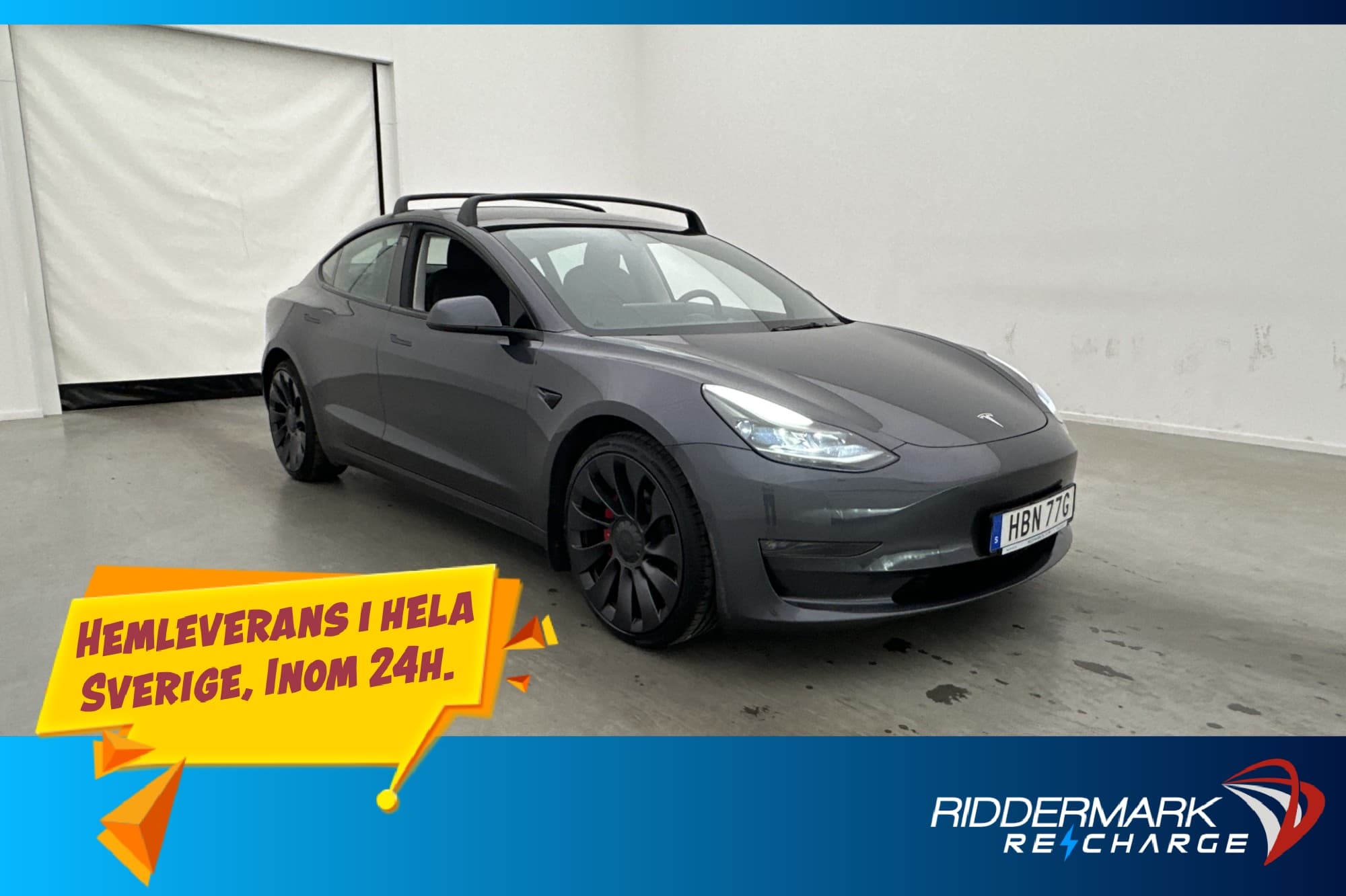 Tesla Model 3 Performance AWD Autopilot Takräcke Svensksåld