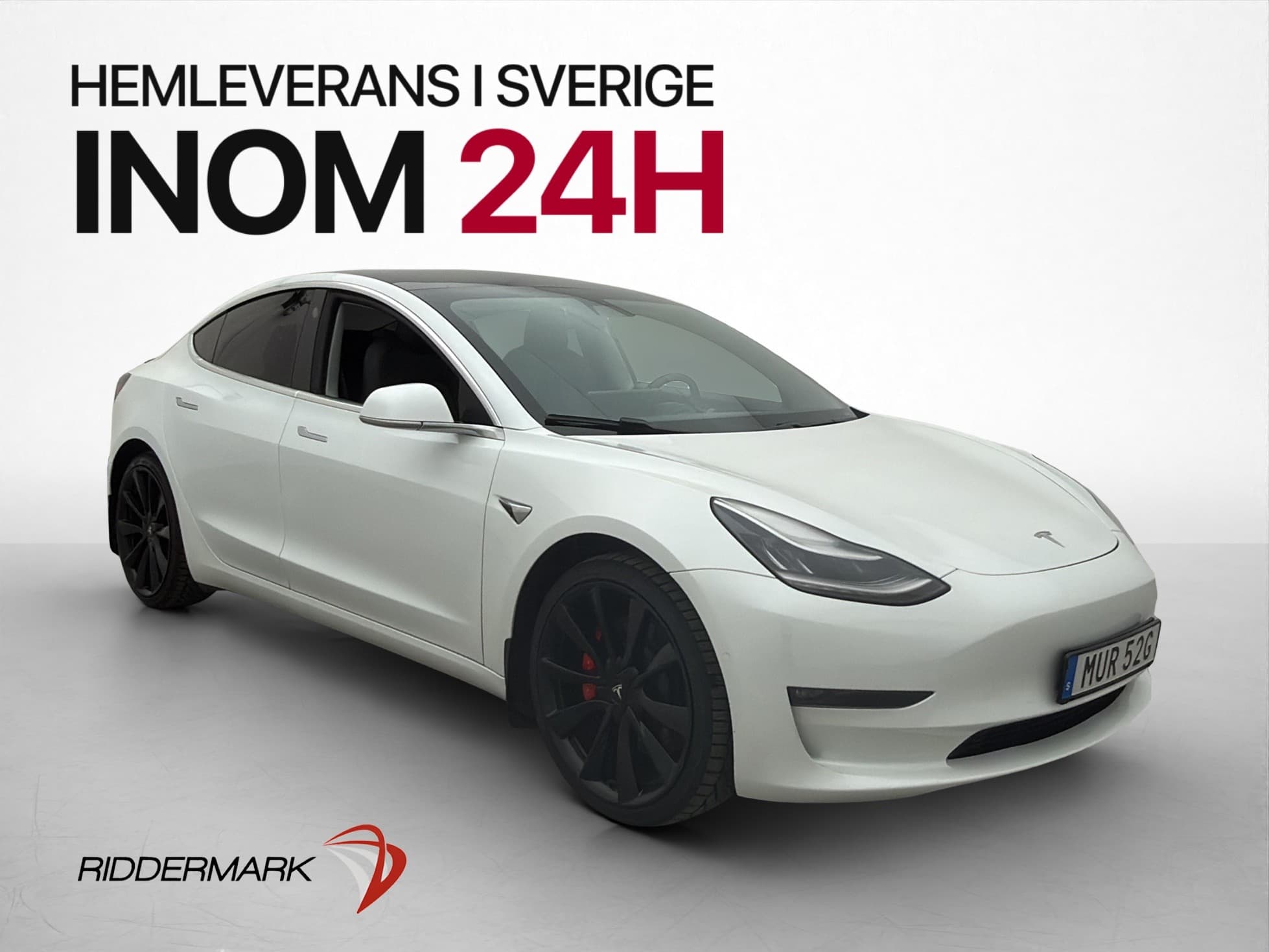 Tesla Model 3 Performance Autopilot Panorama Svensksåld