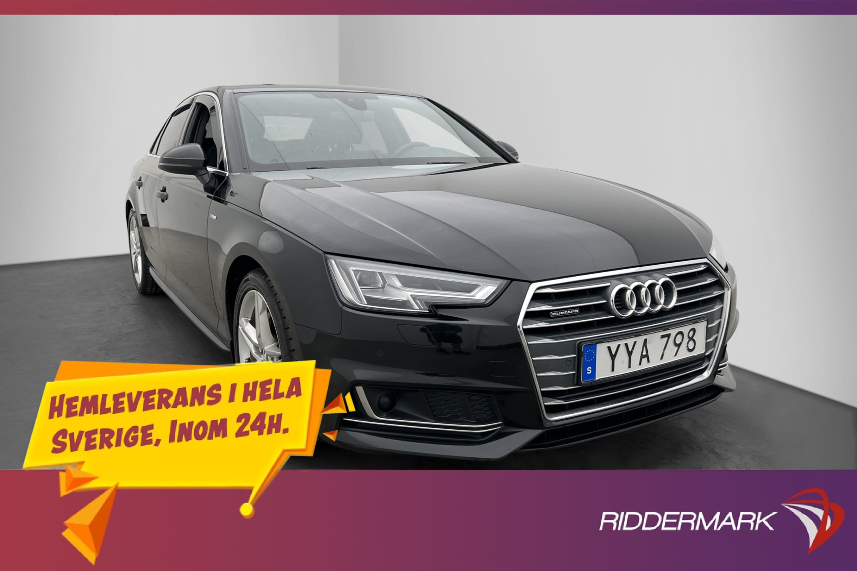 Audi A4 2.0 TDI 190hk Quattro S Line CarPlay D-Värm Dragkrok