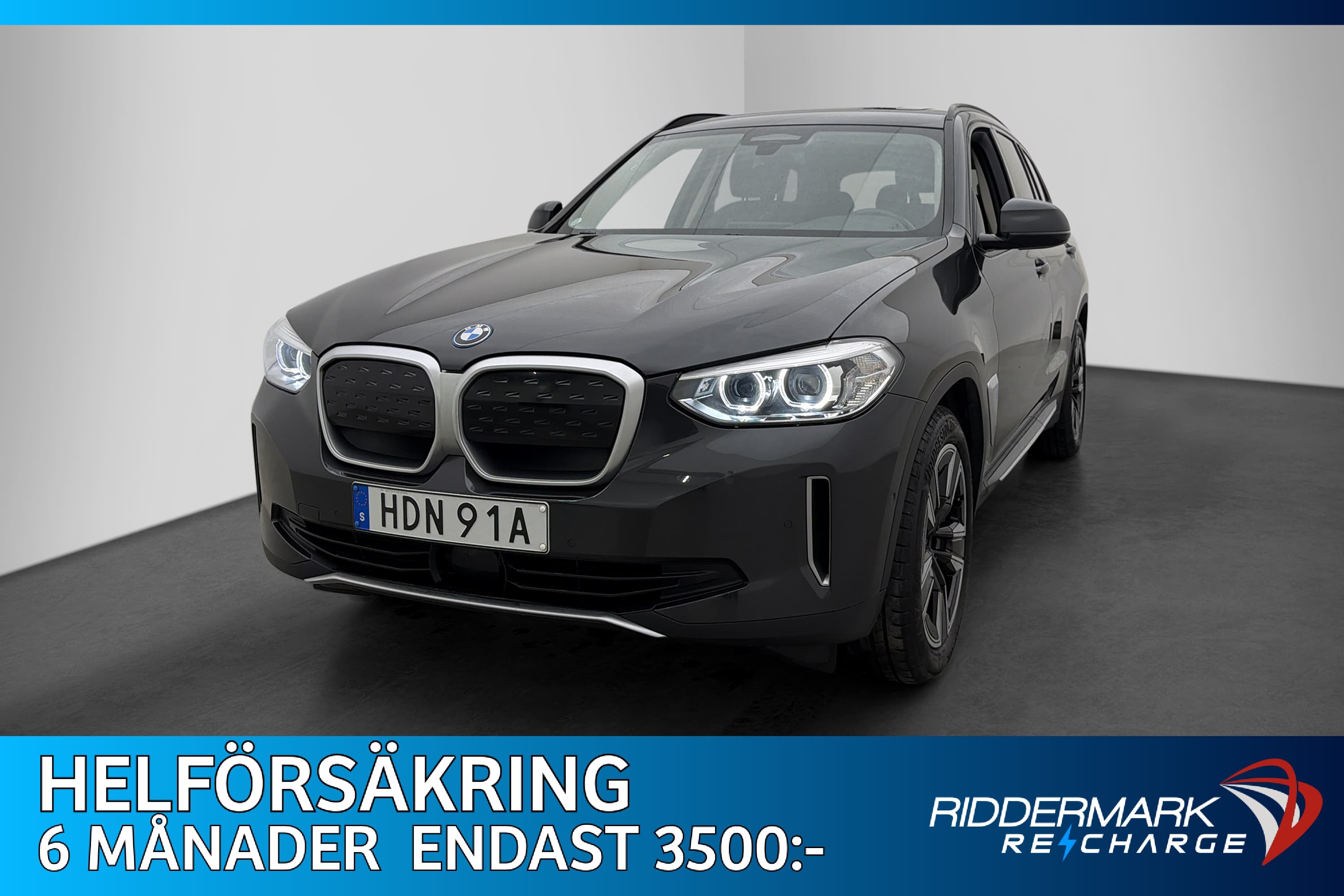 BMW iX3 286hk Charged Pano Dragkrok Kamera Skinn Elstolar