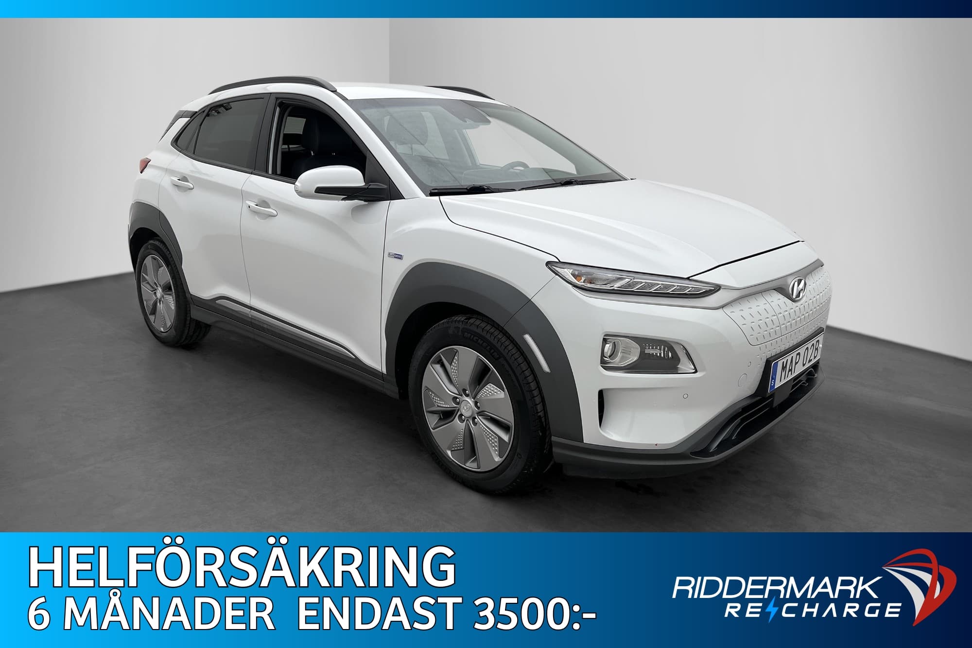 Hyundai Kona Electric 64 kWh Kamera HUD Rattvärme Skinn