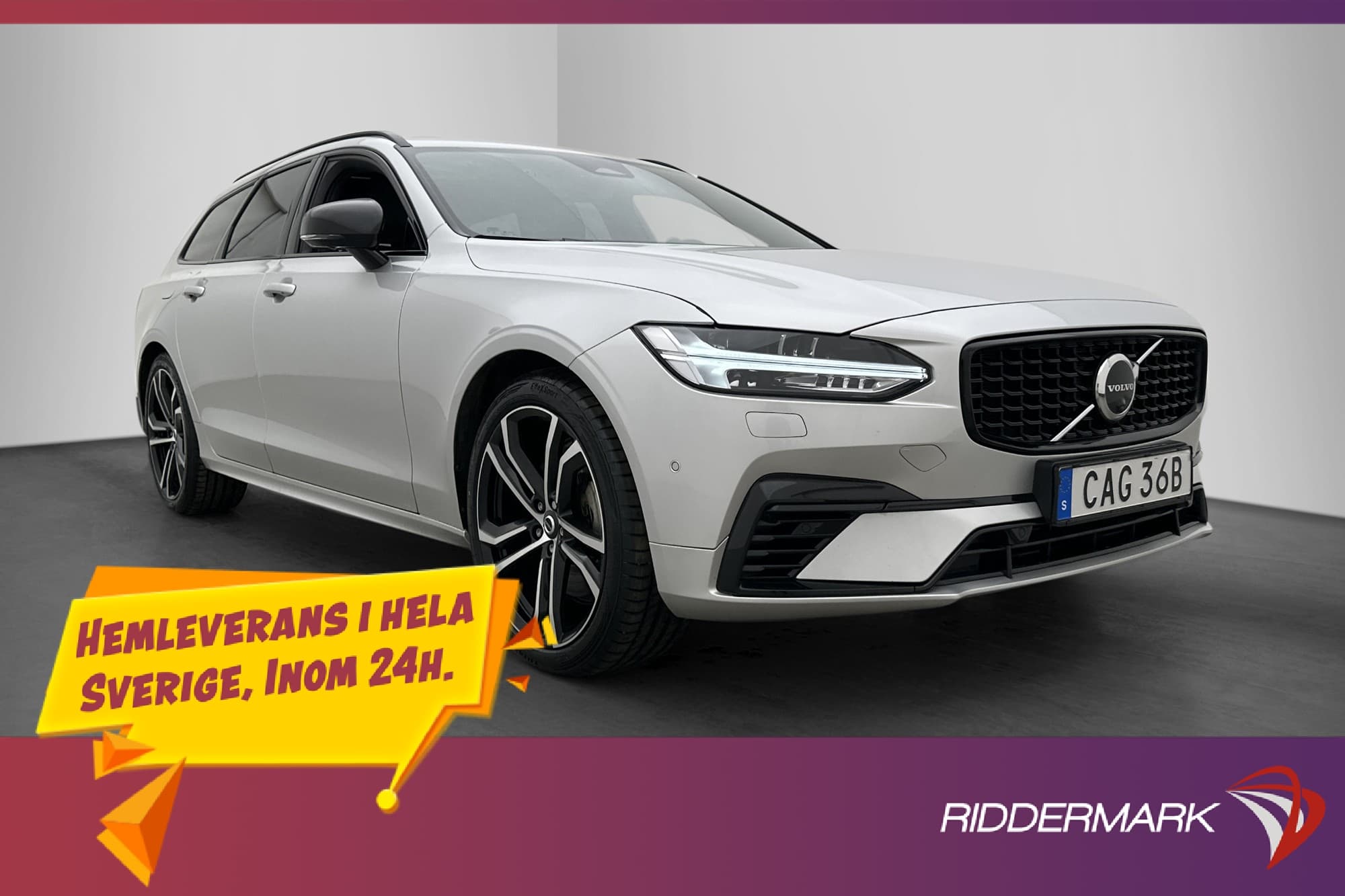 Volvo V90 T8 AWD 456hk R-Design Pano B&W Luftfjädring MOMS