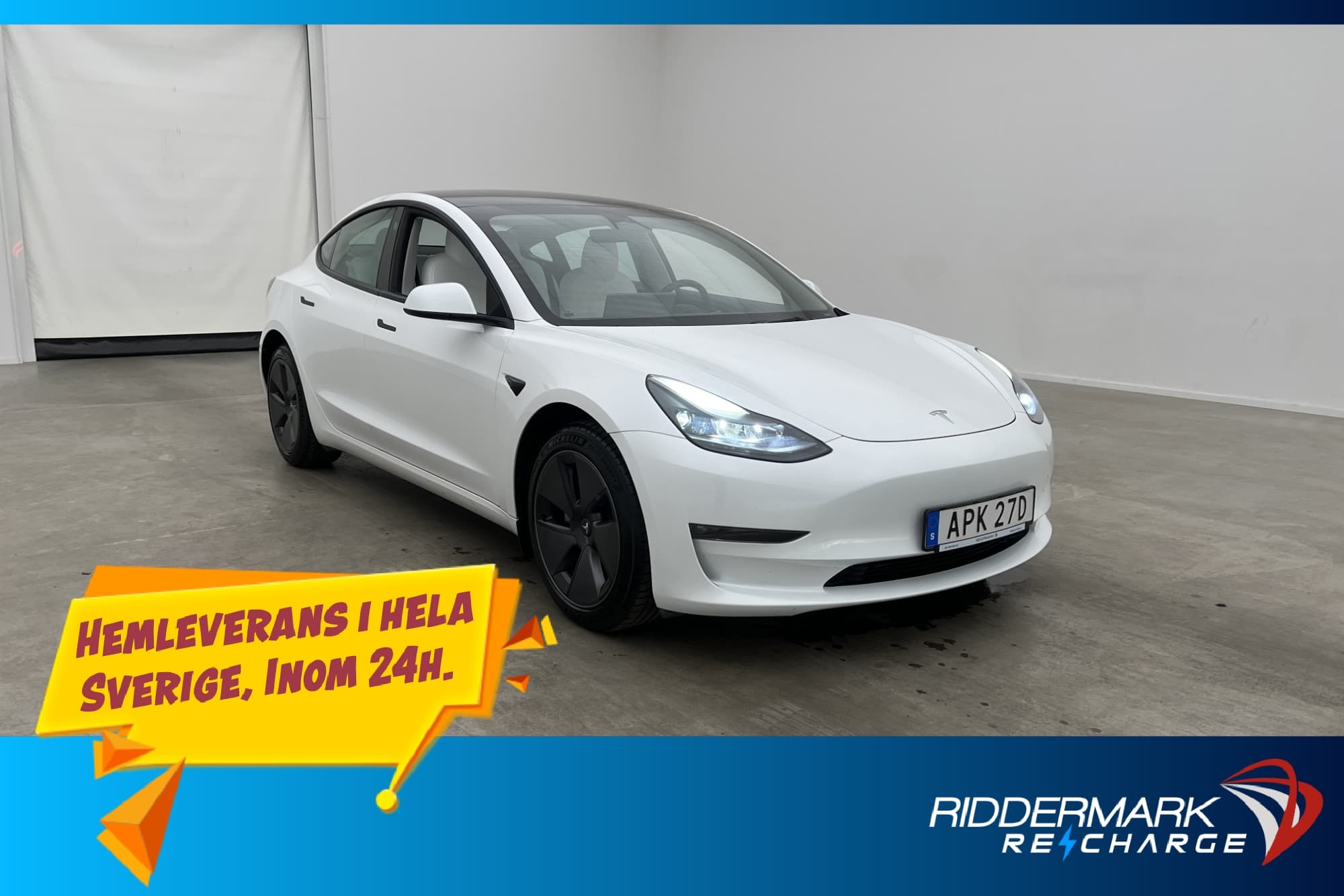 Tesla Model 3 Long Range AWD Autopilot Ljus interiör Sv.Såld