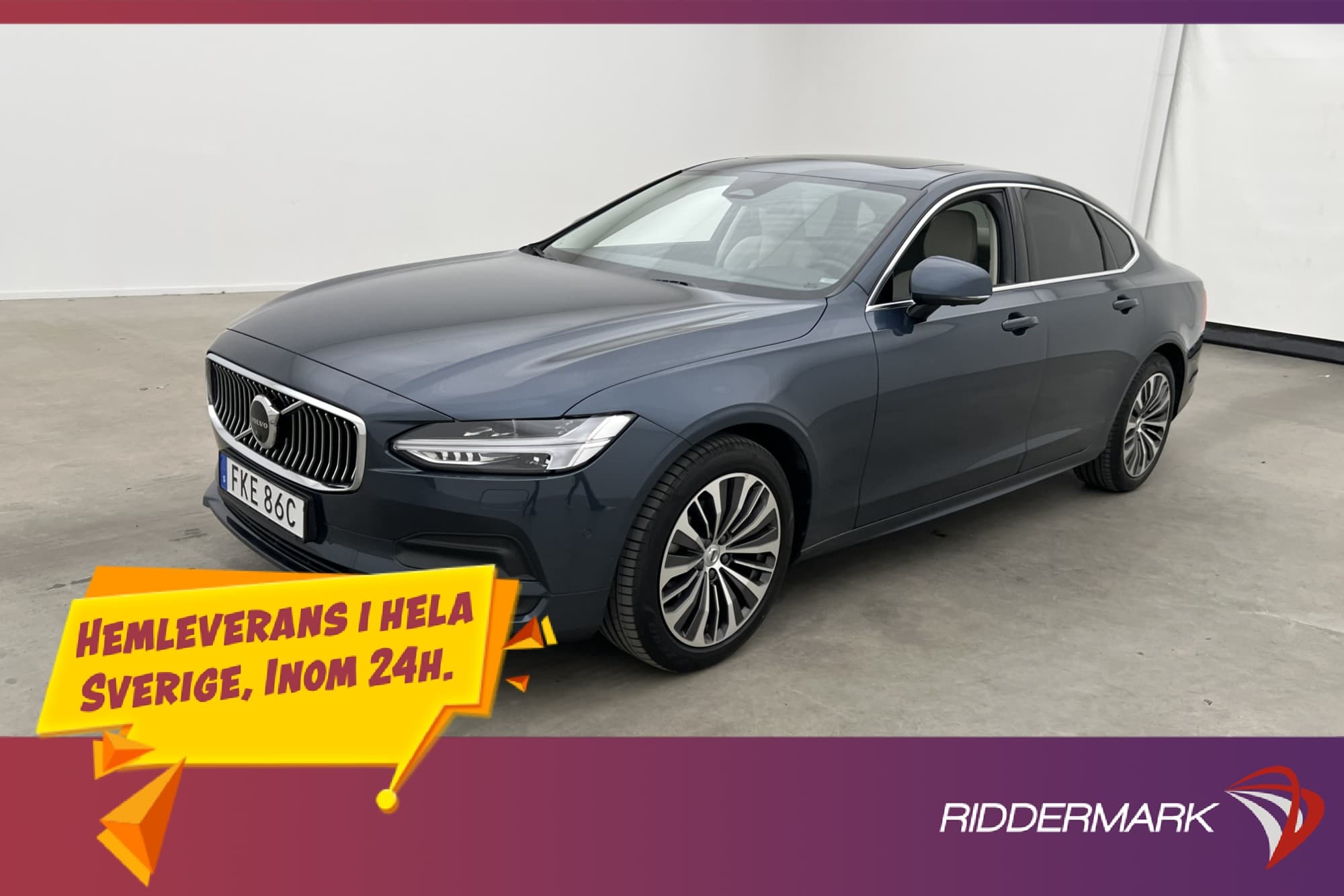 Volvo S90 B4 197hk Advanced Pano Skinn H/K 360°K VoC Värmare