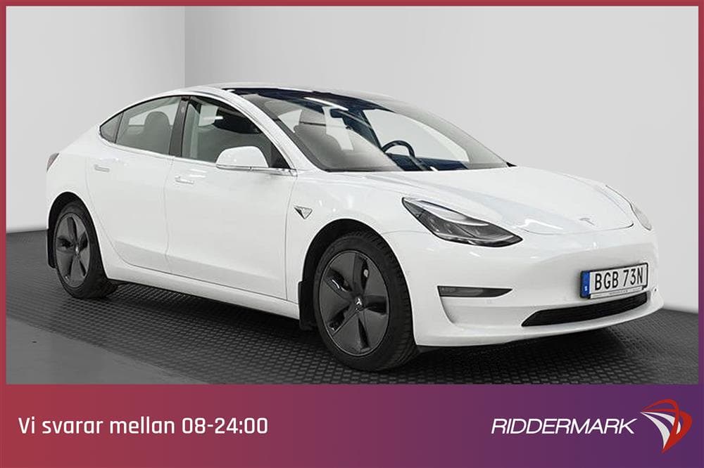 Tesla Model 3 Standard Range Plus 258hk Svensksåld Autopilotexteriör