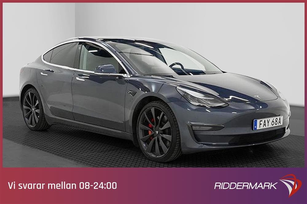 Tesla Model 3 Performance AWD 510hk Svensksåld Premiumexteriör