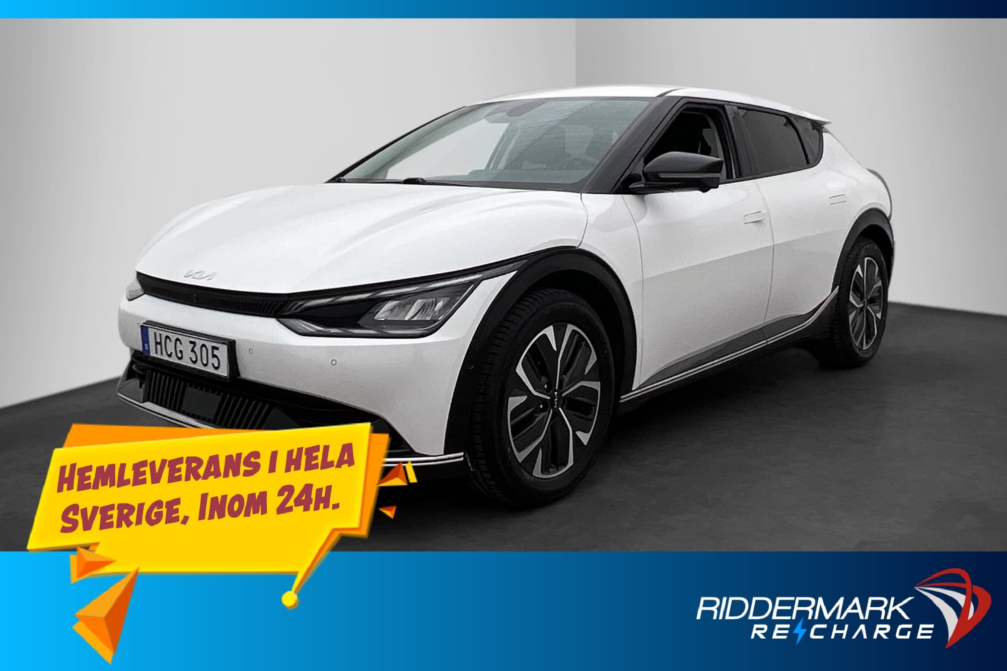 Kia EV6 77.4 kWh AWD 325hk PLUS Dragkrok 360° Skinn Rattvärm